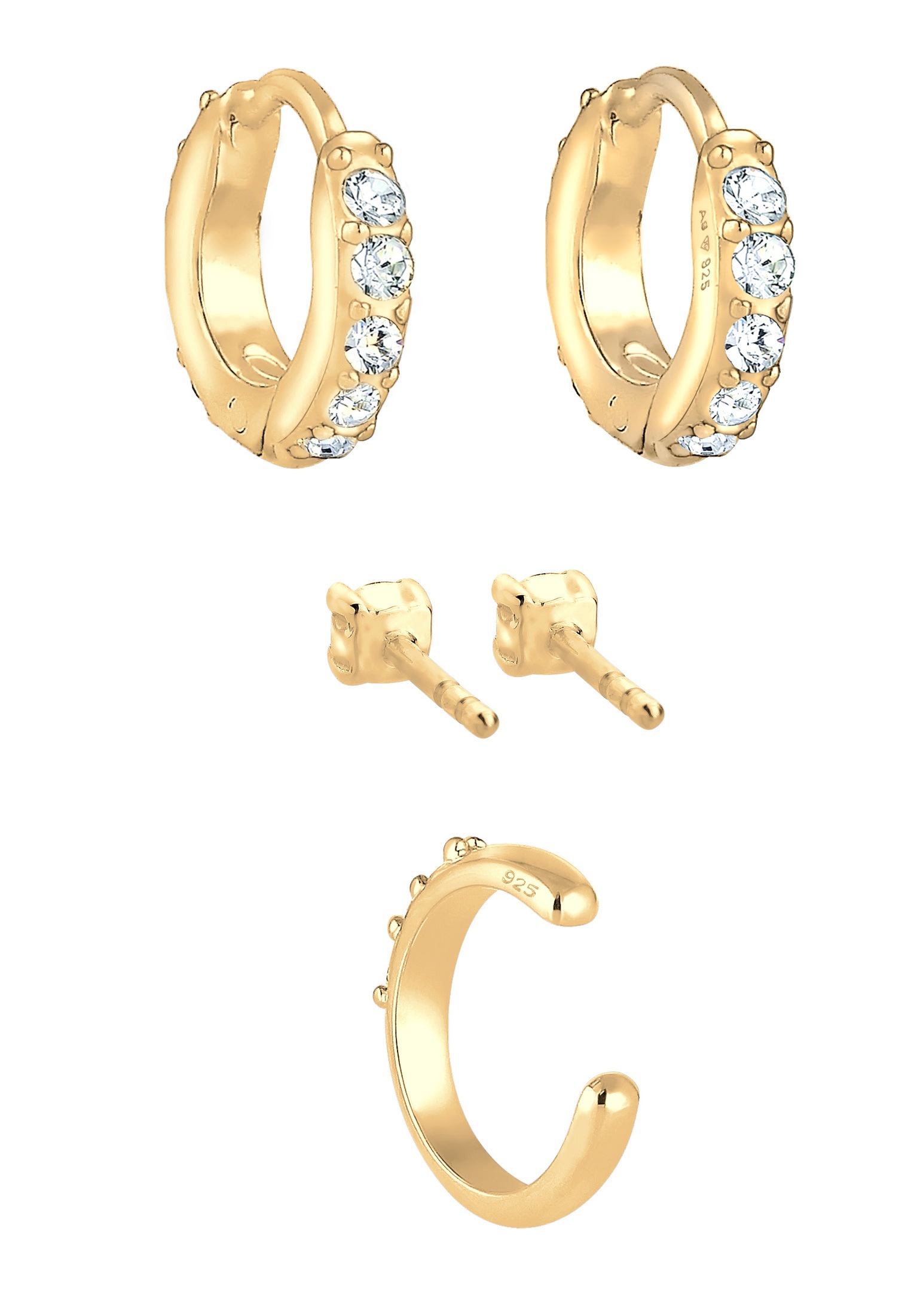 Elli Ohrring-Set »3er Set 925 Silber, mit Kristallen von Swarovski®«