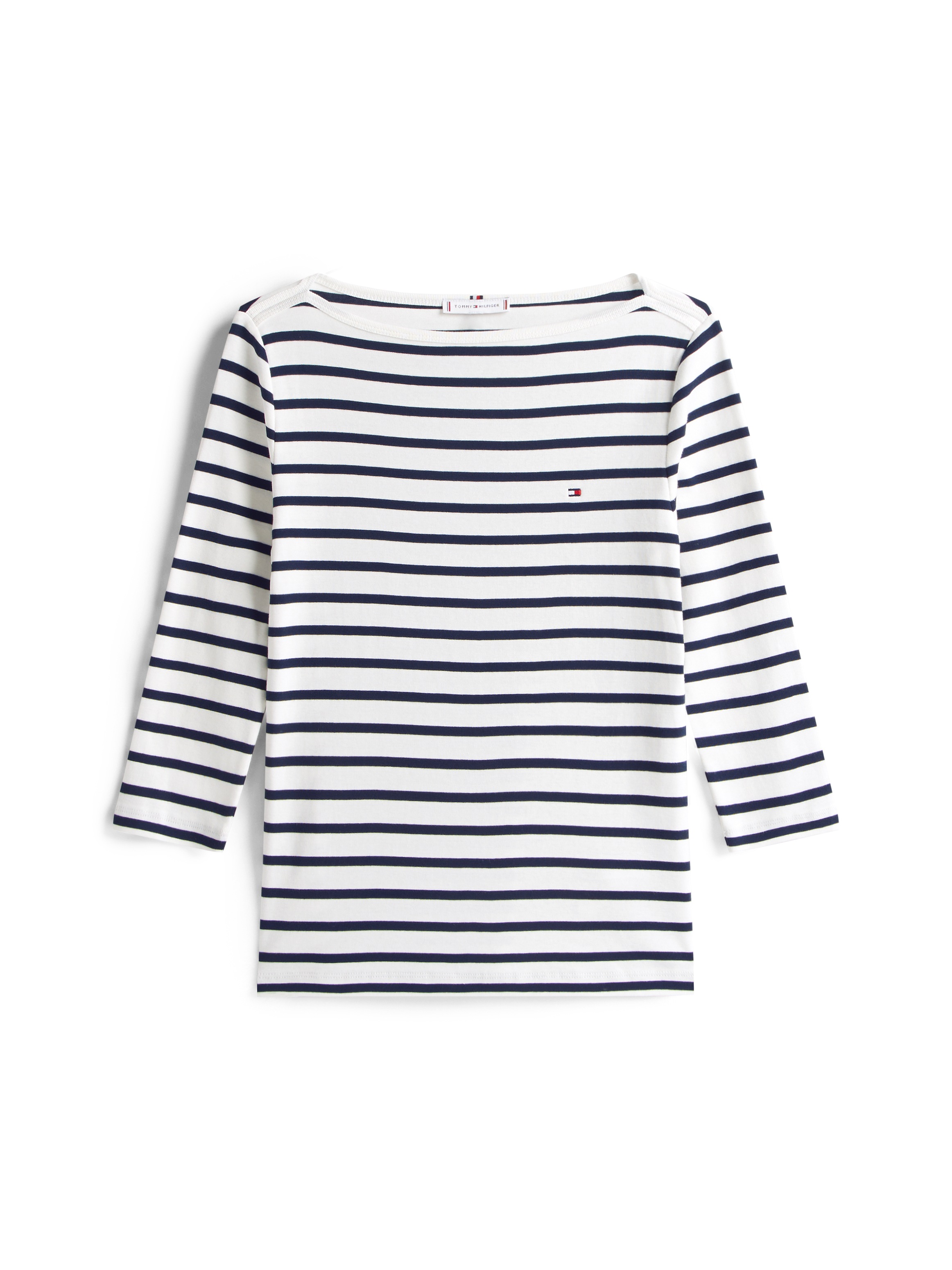 Tommy Hilfiger 3/4-Arm-Shirt »NEW CODY SLIM BOAT-NK 3/4SLV mit U-Boot und Streifen«, gestreift, casual, slim fit, Baumwolle, U-Boot-Ausschnitt