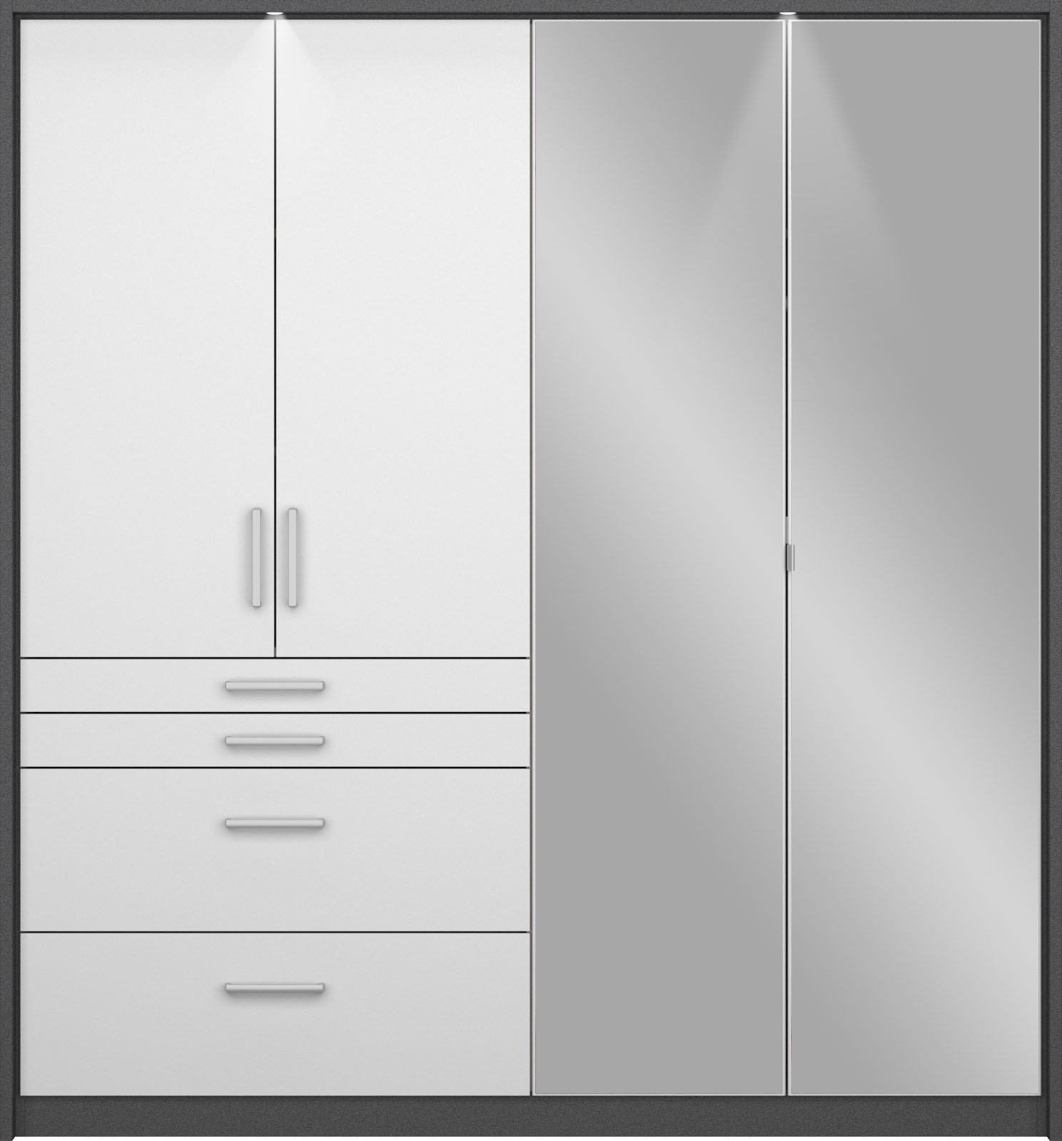 rauch Drehtürenschrank »Kleiderschrank Schrank Garderobe Garderobenschrank Topseller HOMBURG«, inkl. Passepartout, oberer Schubkasten mit Einteilung MADE IN GERMANY