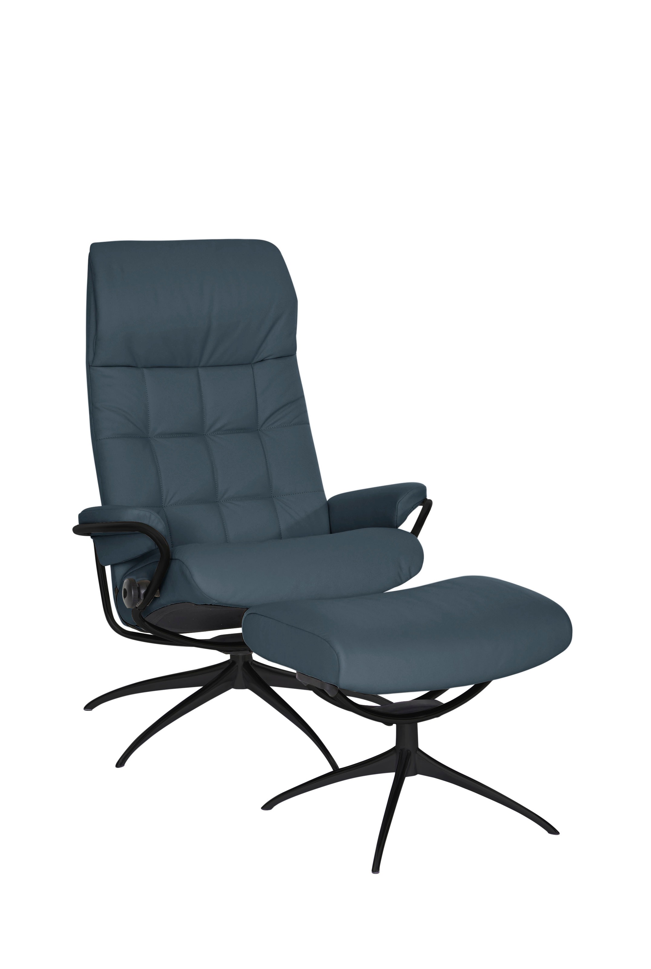 Stressless® Relaxsessel »London«, (Set, Relaxsessel mit Hocker), mit Hocker, High Back, mit Star Base, Gestell Schwarz