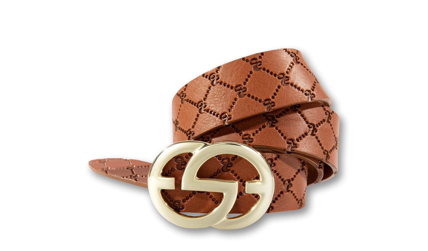 Silbergift Ledergürtel »Ledergürtel mit Rautenprägung und Designschließe«