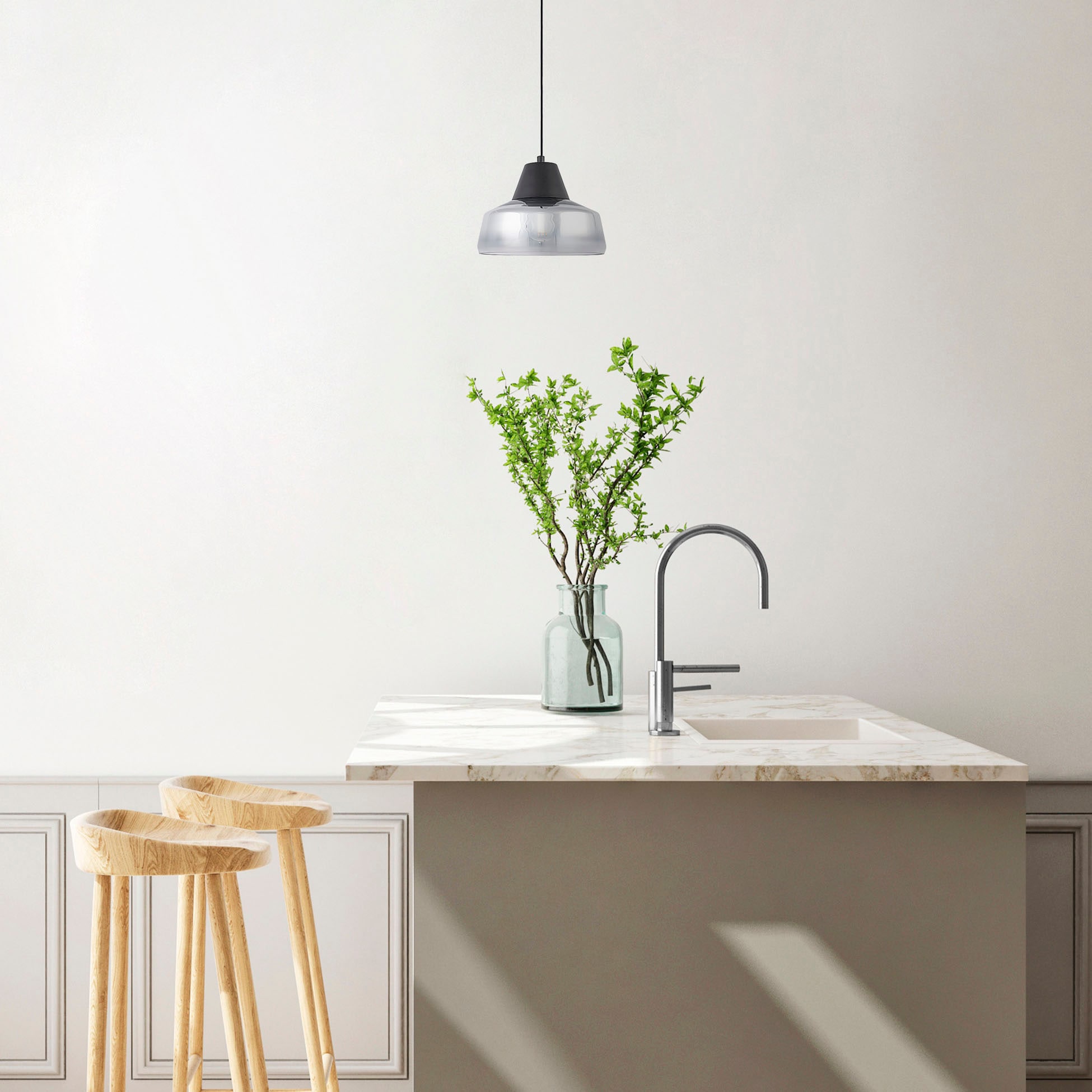 Paco Home Pendelleuchte »DIARA«, Leuchtmittel E27 | ohne Leuchtmittel, Glas Esszimmer Lampe Hängeleuchte Modern Vintage Industrial E27