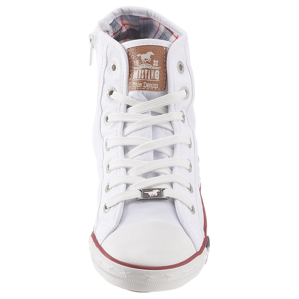 Mustang Shoes Sneaker »High-Top-Sneaker, Freizeitschuh«, High Top-Sneaker, Schnürschuh mit Label in der Laufsohle