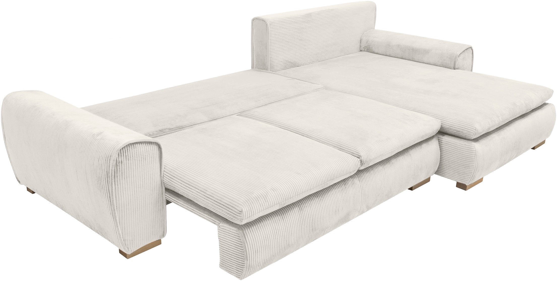 Home affaire Ecksofa »Katja L-Form, B: 325 cm - OTTO. Verlässliche Qualität.« Schlaffunktion, Bettkasten & 4 Zierkissen