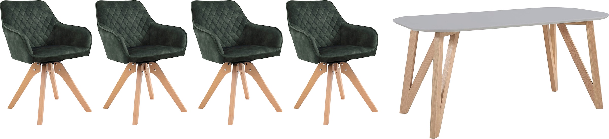 SalesFever Essgruppe »Stilvolle Essgruppe« 5-teiliges Set: Samtverlours-Stü günstig online kaufen