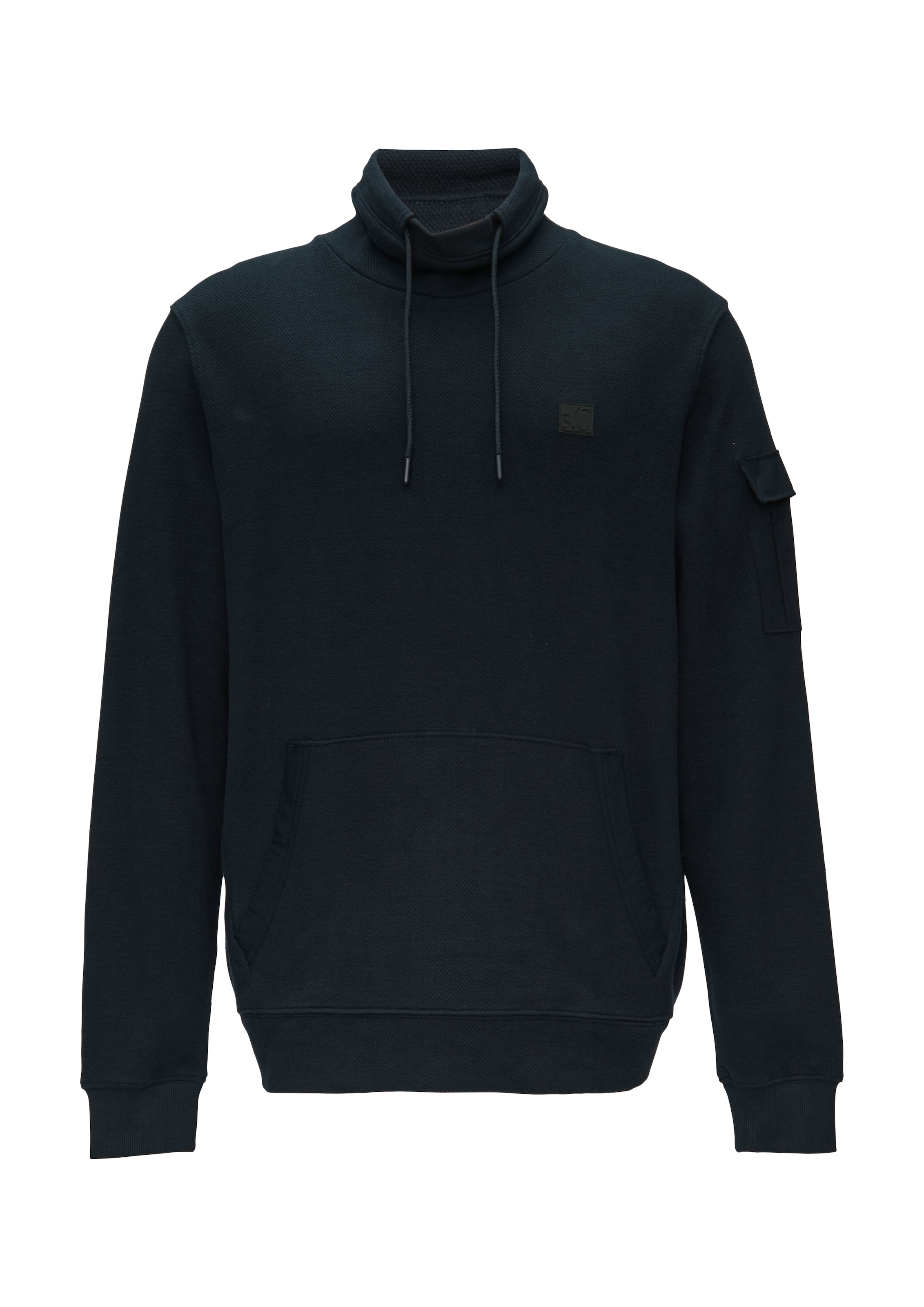 s.Oliver Sweater, mit Kängurutasche und hohem Stehkragen