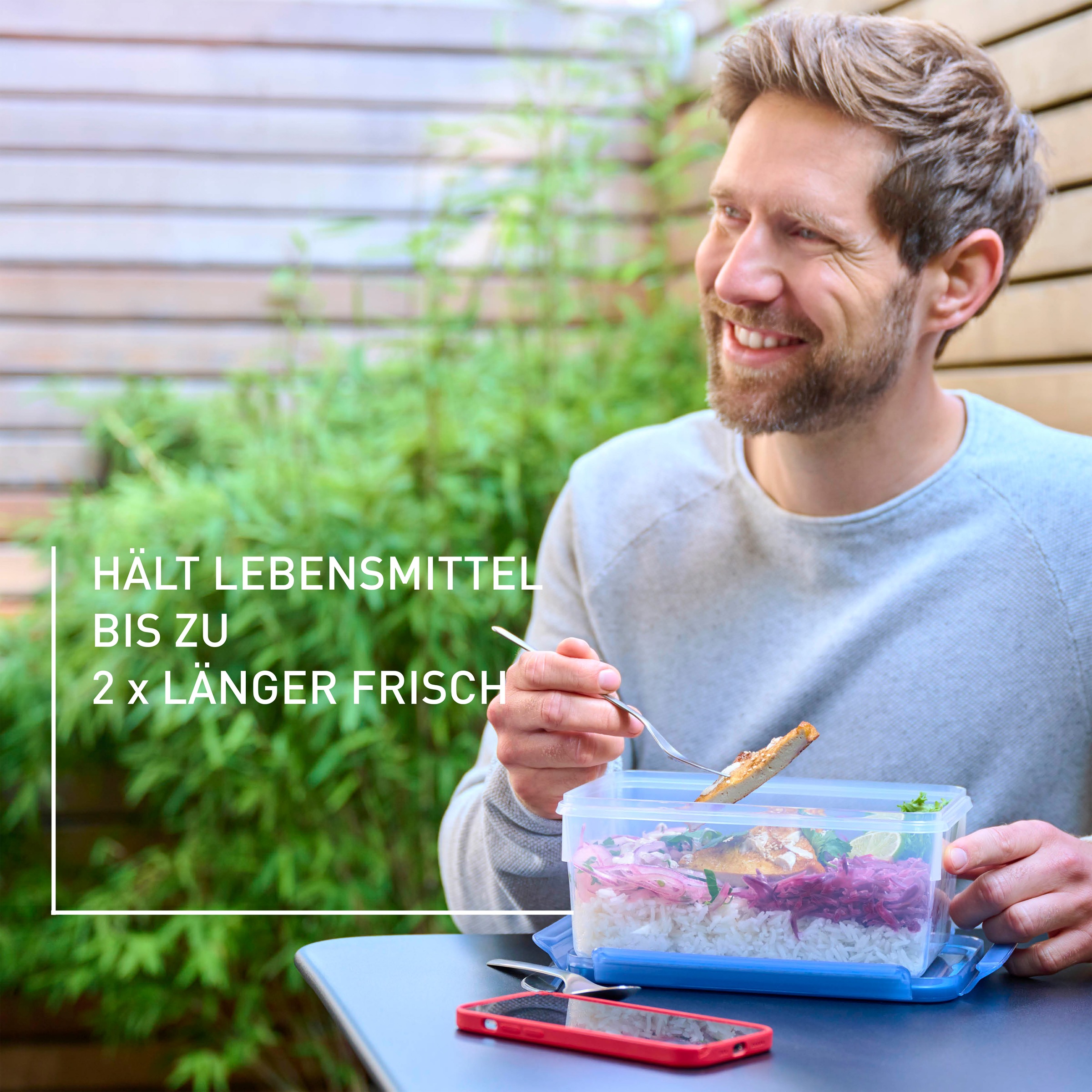 Emsa Frischhaltedose »Clip & Close Eco«, (1 tlg.), 100% dicht, mikrowellen-/spülmaschinen-/gefriergeeignet