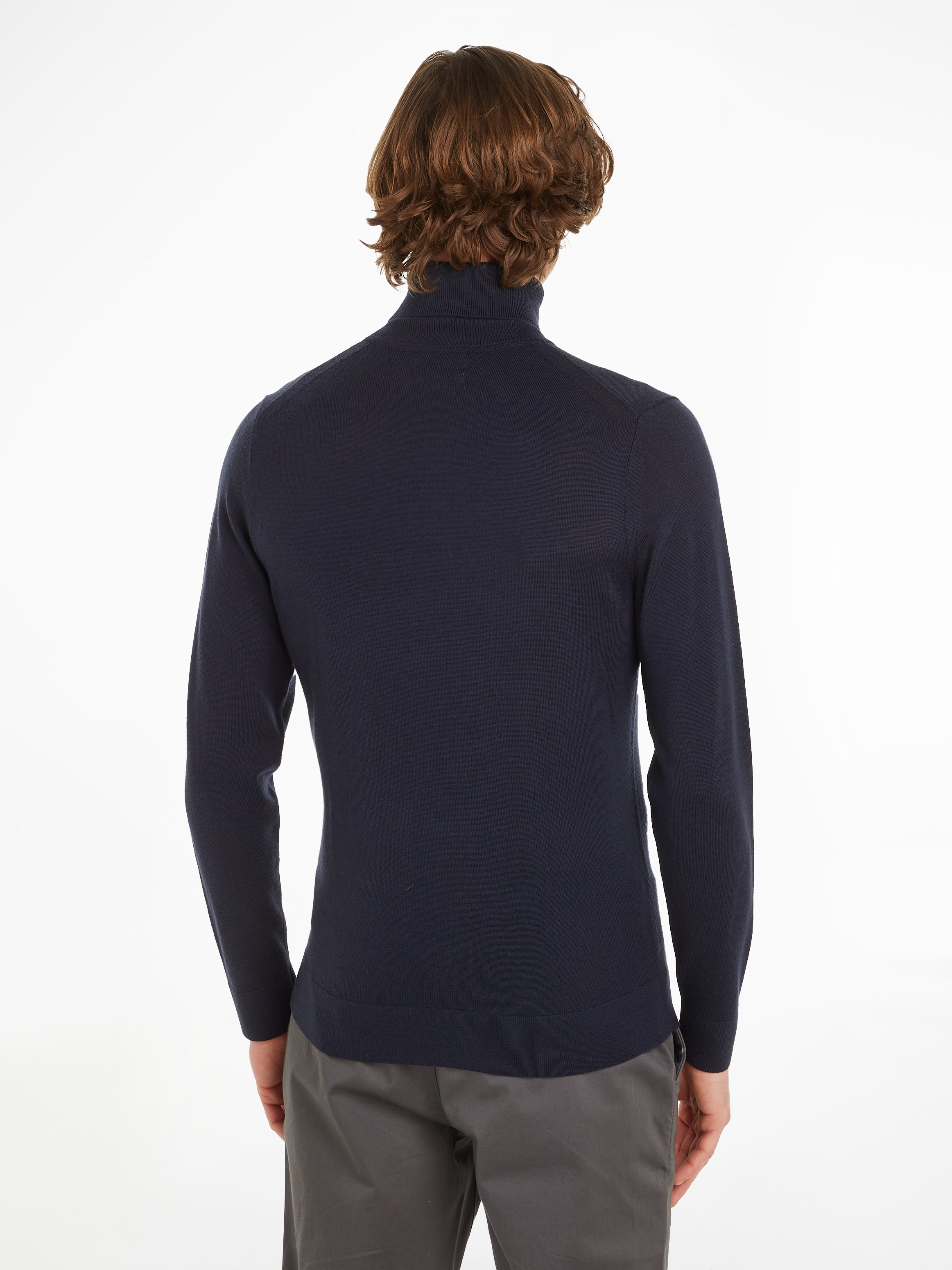 Calvin Klein Rollkragenpullover »SUPERIOR WOOL TURTLE NECK«, mit Logostickerei