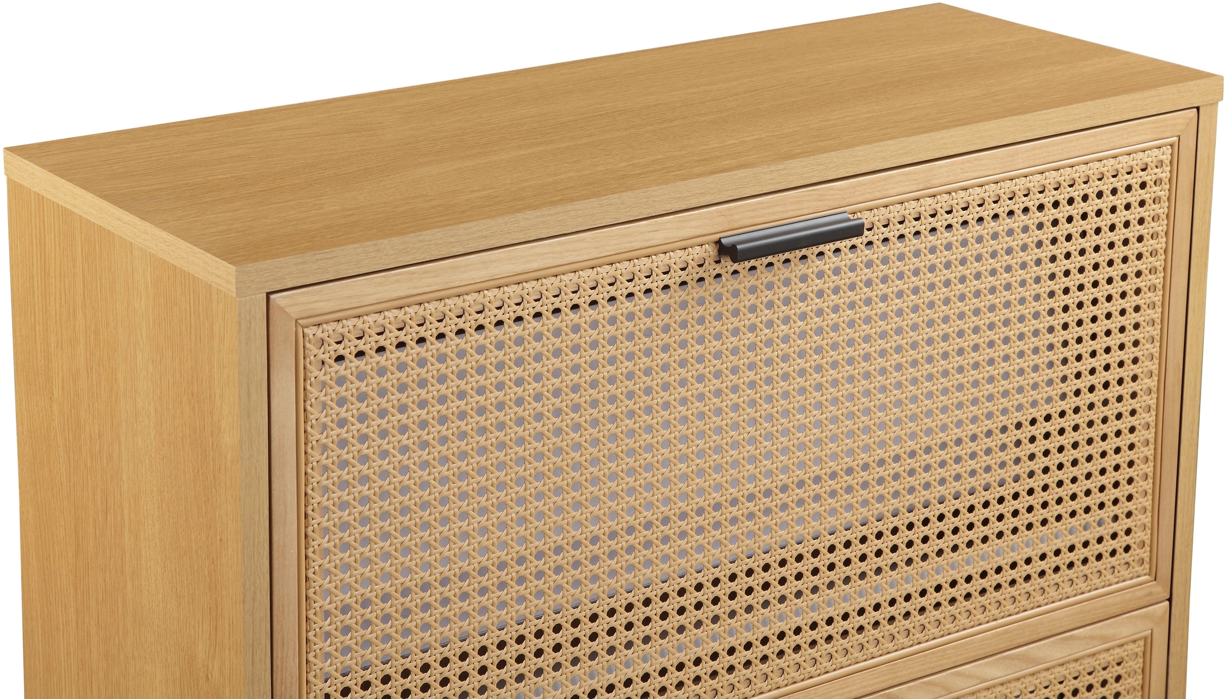 OTTO home Schuhschrank »Feines« aus massiver Esche, Metallgestell mit Pulverbeschichtung, Breite 80 cm