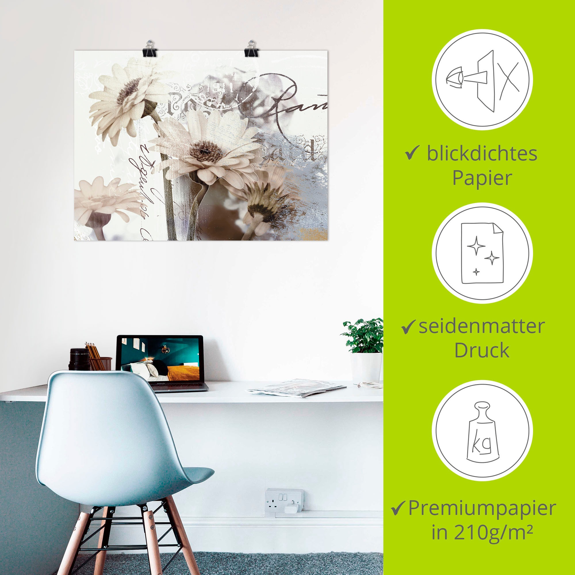 Artland Wandbild »Gerberas_Detail«, Blumenbilder, (1 St.), als Leinwandbild, Poster, Wandaufkleber in verschied. Größen