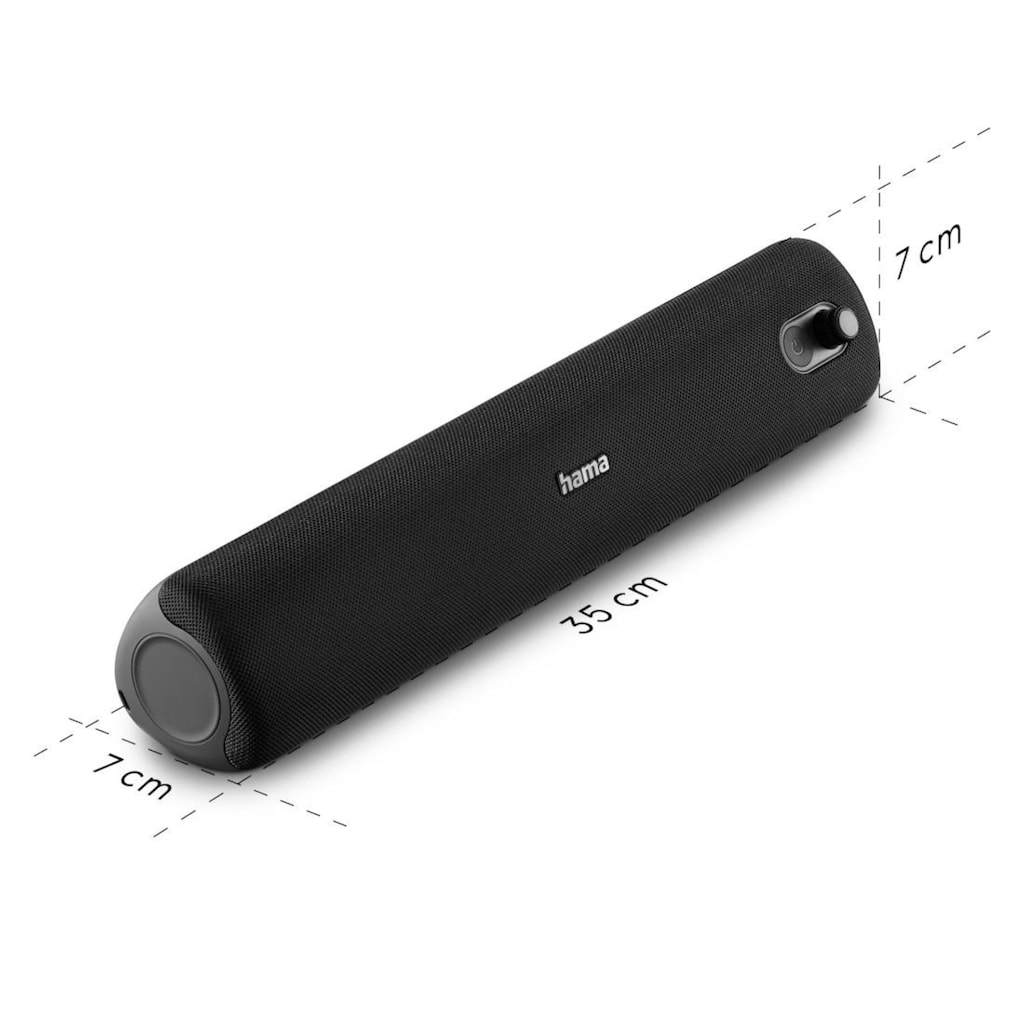 Hama Bluetooth-Lautsprecher »Bluetooth Lautsprecher (wasserdicht IPX5, mit Bass, 20W, 12h Laufzeit)«