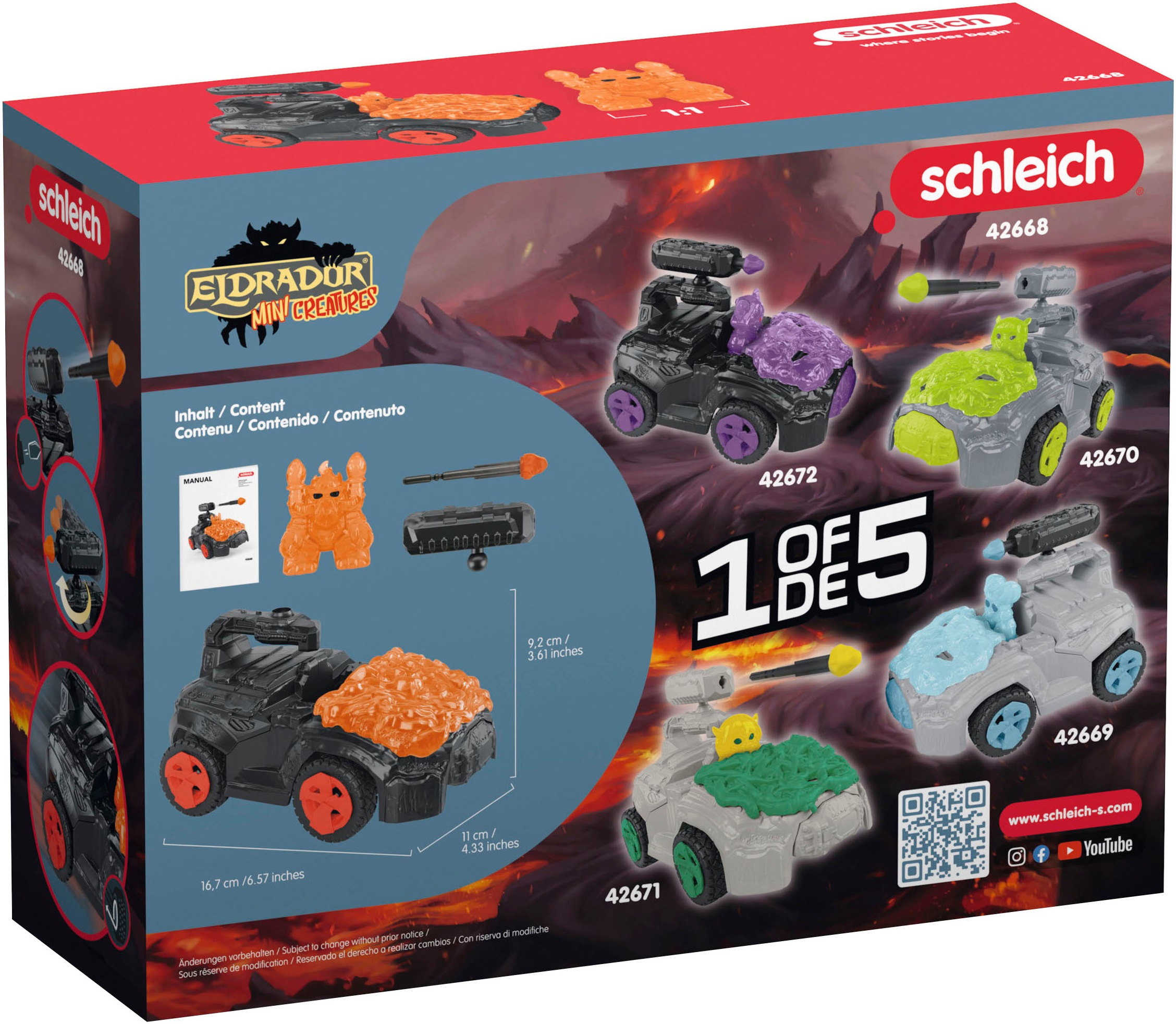 Schleich® Spielfigur »ELDRADOR® CREATURES, Lava-Crashmobil+Mini Creature (42668)«