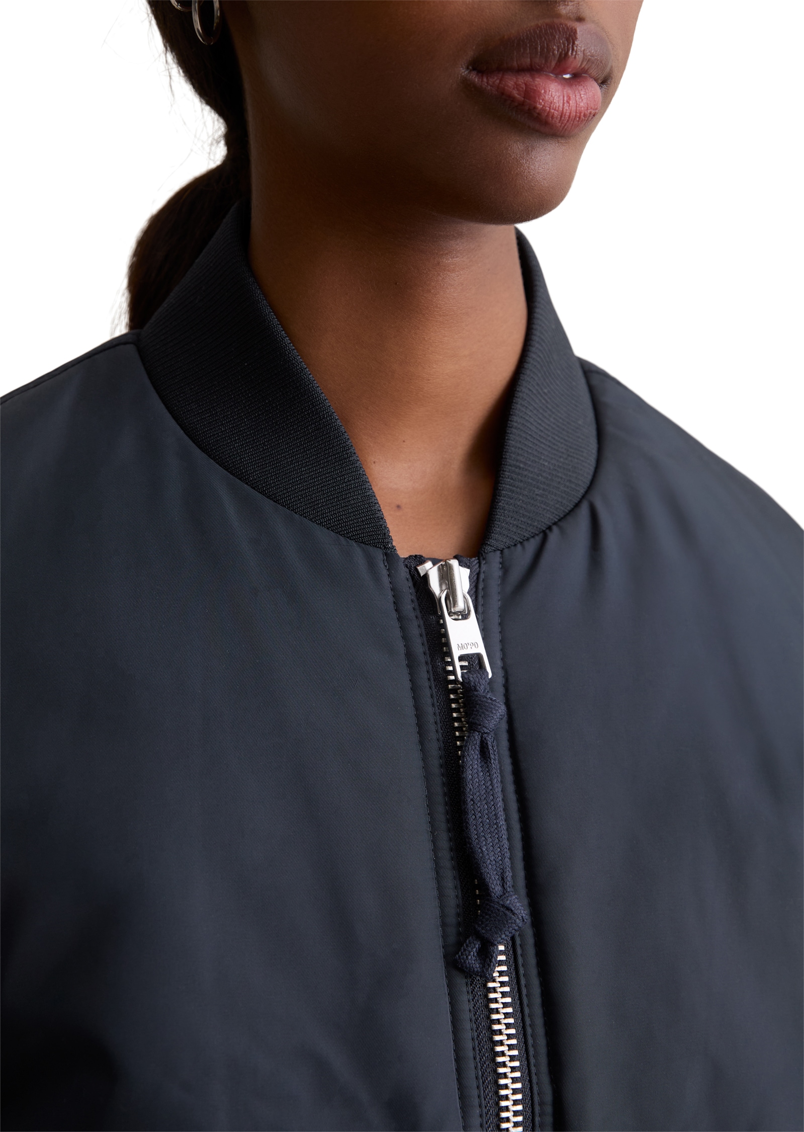 Marc O'Polo DENIM Blouson »im Aviator-Stil relaxed fit cropped aus recyceltem Polyester«