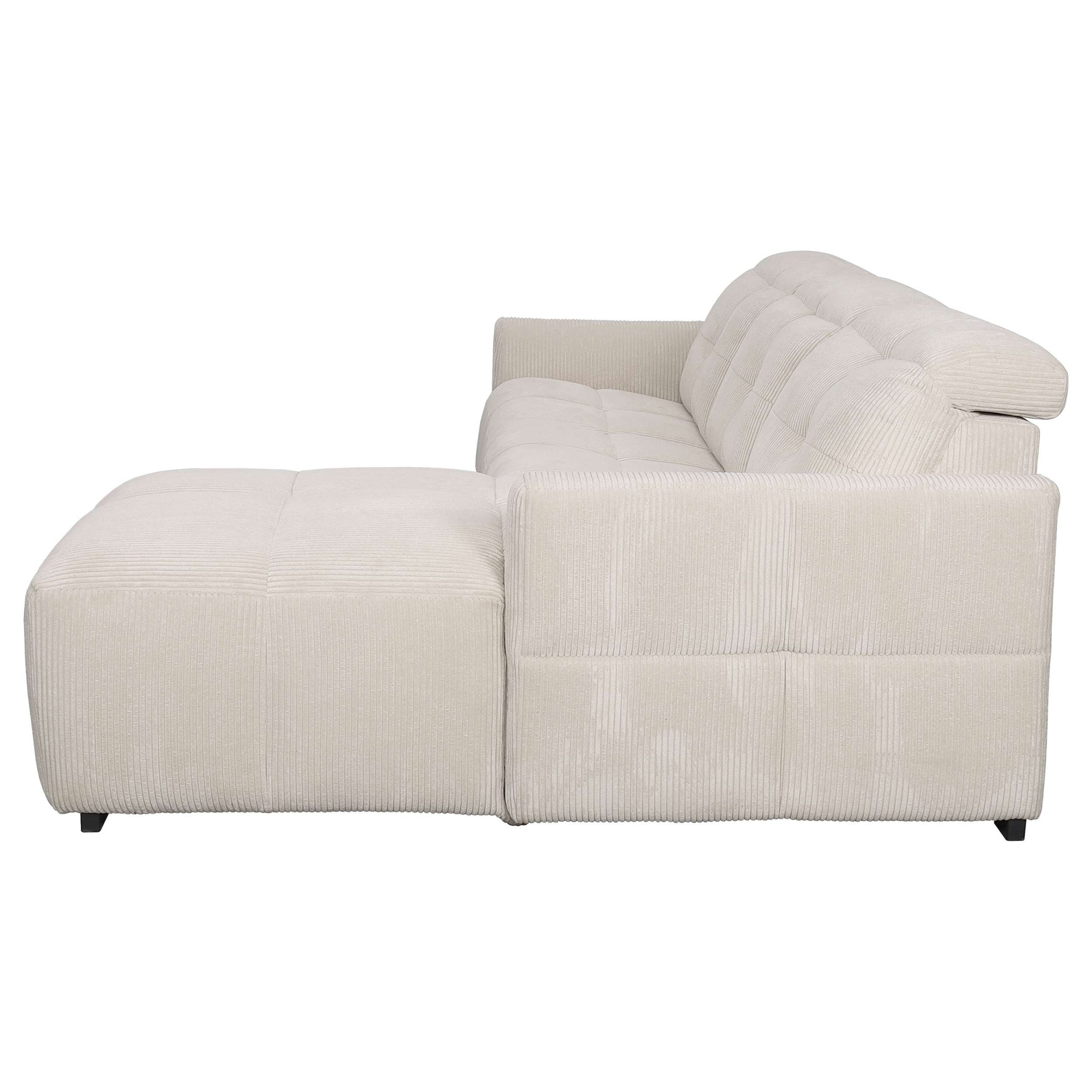 OTTO home Ecksofa »CAARLA Cord, L-Form, 261 cm, man. oder elektr. Relaxfunktion (USB-A/C)« mit USB-A und USB-C bei elektrischer Ausführung, Kopfteilverstellung