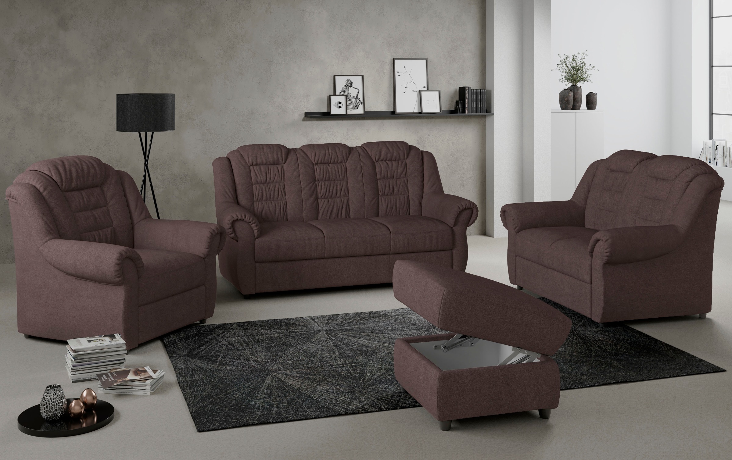 Home affaire 2-Sitzer »Boston« Sofa mit hoher Rückenlehne günstig online kaufen