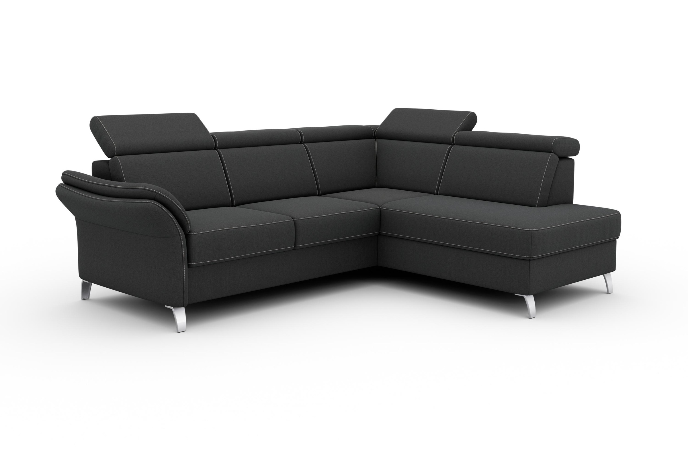 sit&more Ecksofa »Vincenzo L-Form«, inklusive Kopfteilverstellung, wahlweise mit Bettfunktion, Bettkasten