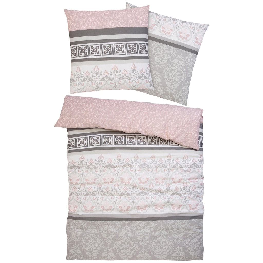 Home affaire Bettwäsche »Cremona in Renforcé, Biber (Flanell) und PolyCotton Qualität, romantisch, verspielte Ornamente, geeignet im Winter & Sommer, Landhausstil«, (2 tlg.)