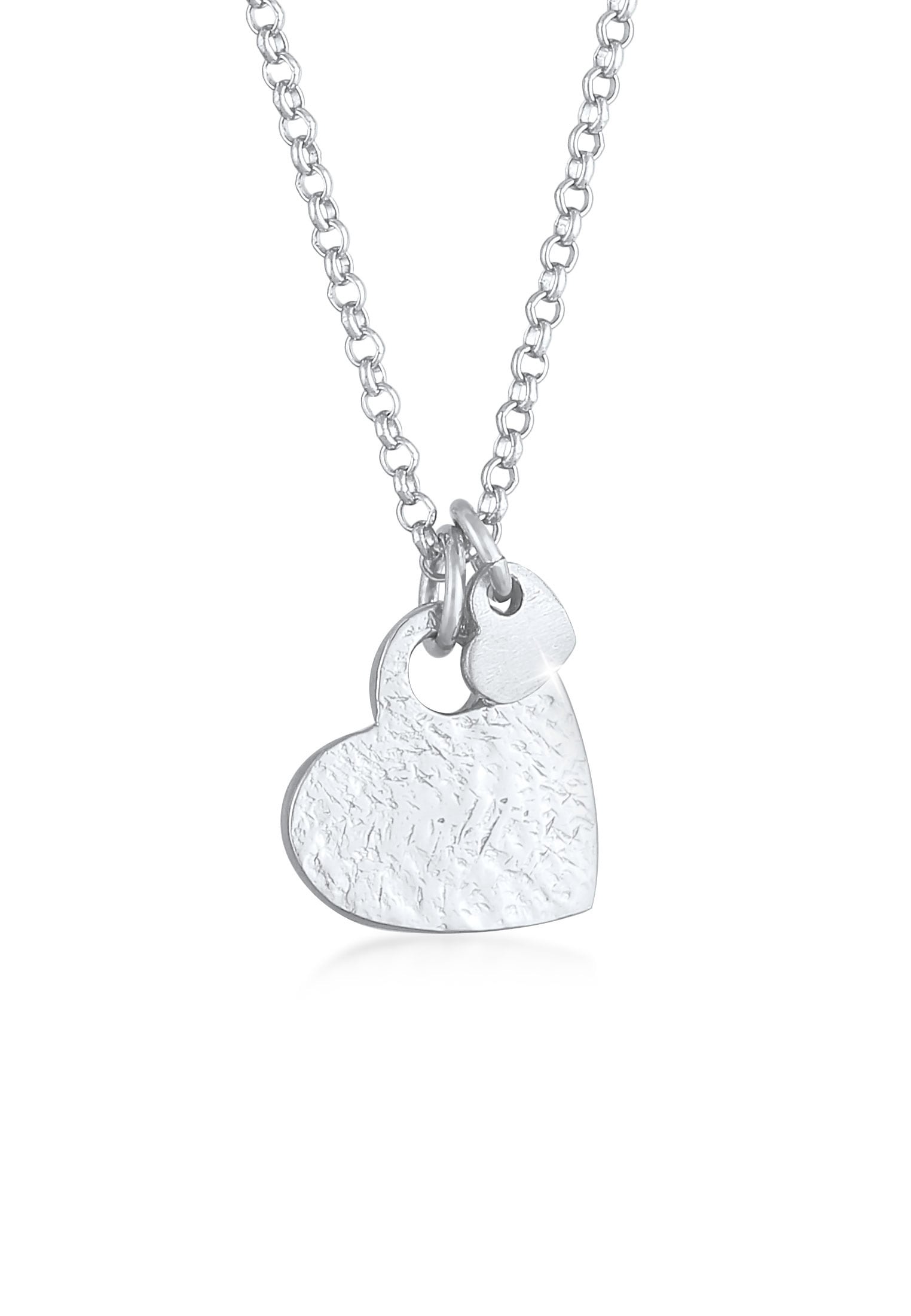 Elli Kette mit Anhänger »Herzen Love Liebe Organic Look 925 Silber«