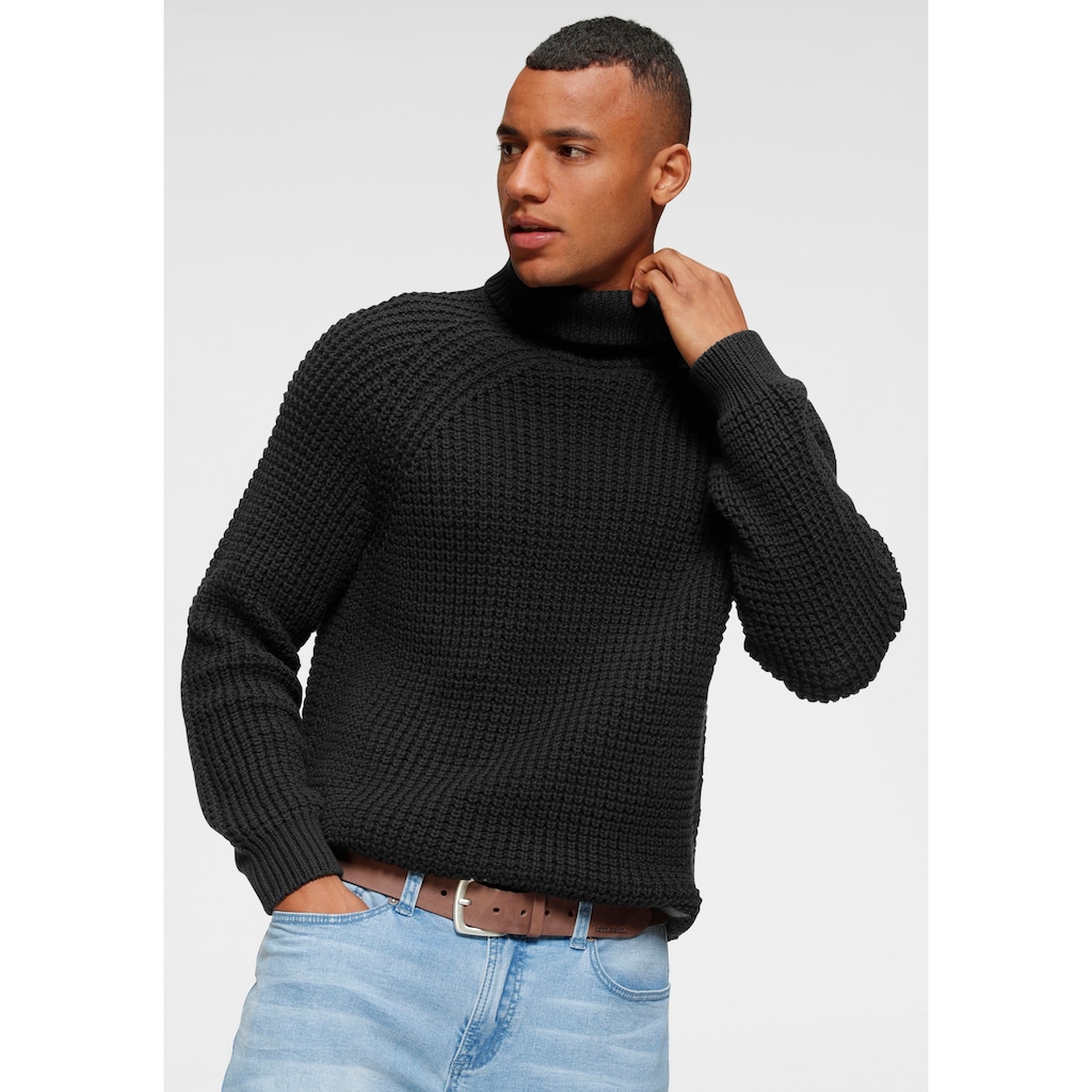 Bruno Banani Rollkragenpullover, mit Markenbadge