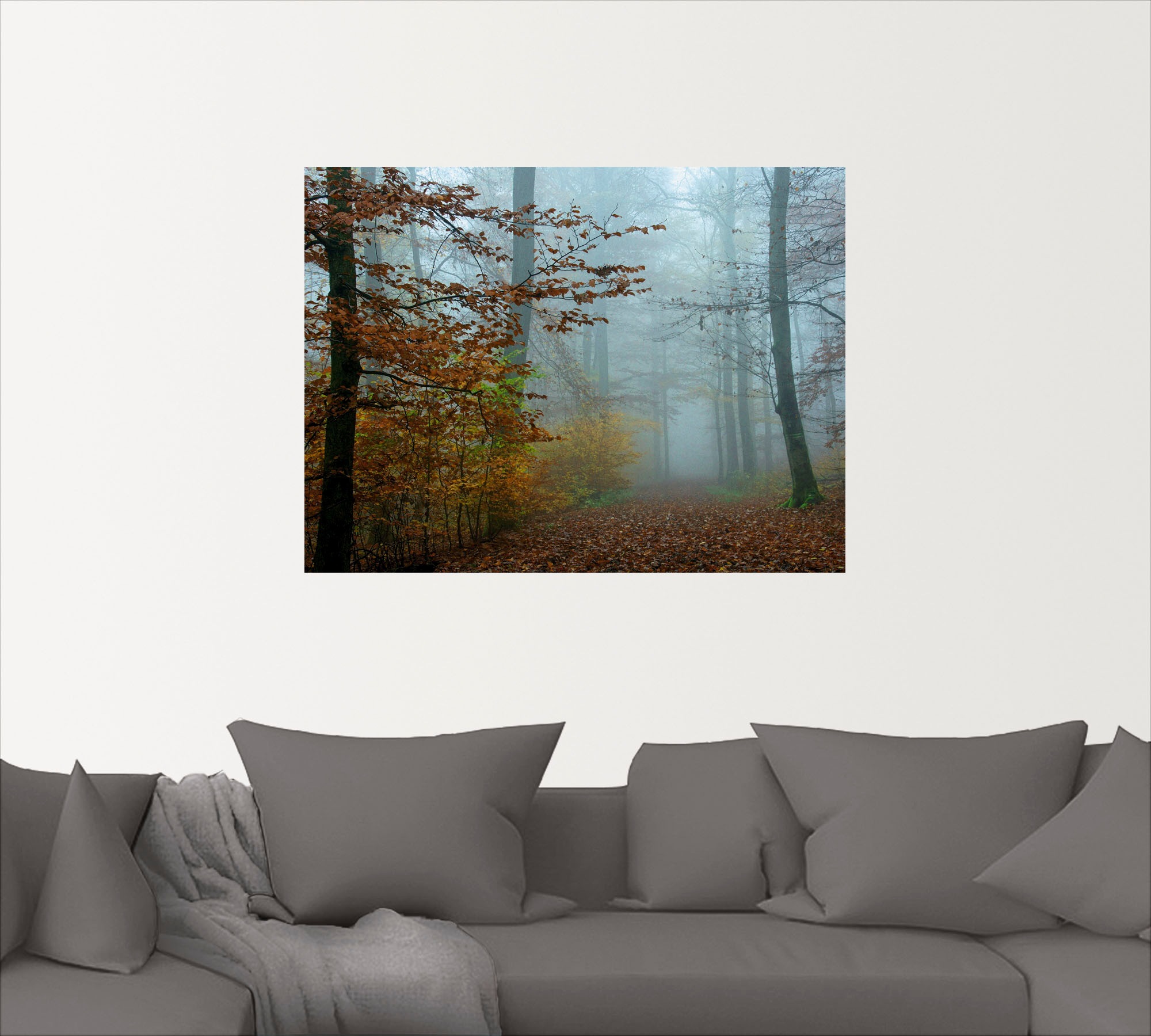 Artland Wandbild »Nebel im Herbstwald«, Wald, (1 St.), als Leinwandbild, Poster, Wandaufkleber in verschied. Größen