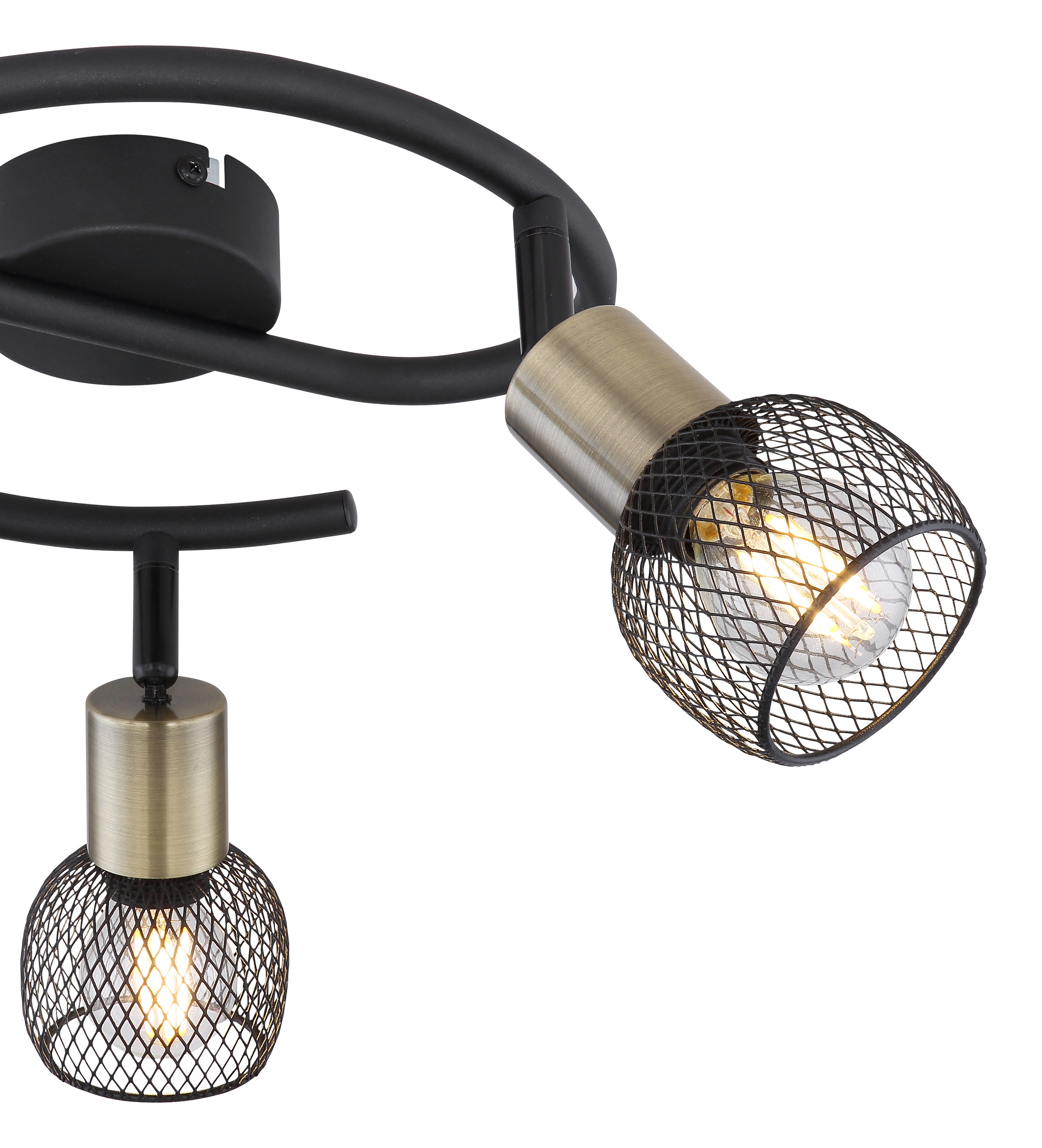 GLOBO LIGHTING Deckenstrahler »FIASTRA«, Leuchtmittel E14 | ohne Leuchtmittel, Deckenspot/schwarz/Schirme aus Metallgeflecht/Flur
