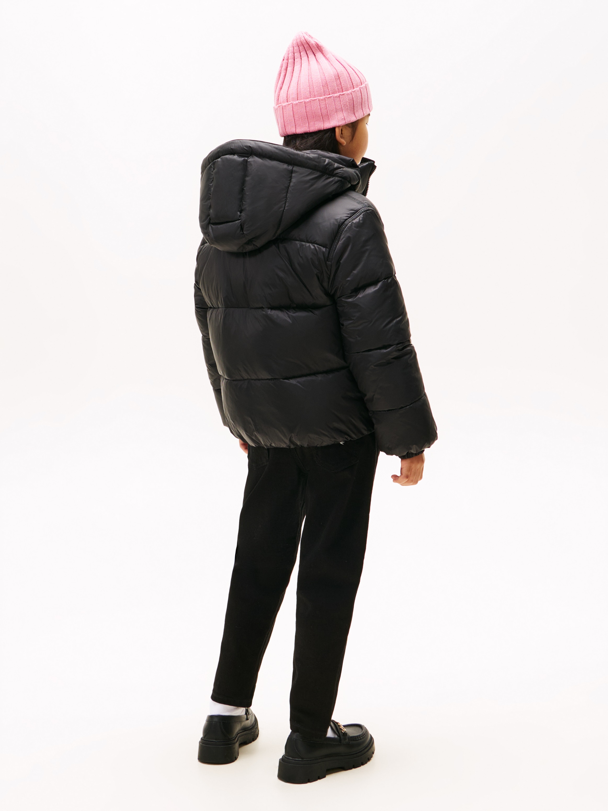Tommy Hilfiger Steppjacke »HOODED SHINY PUFFER JACKET« mit Kapuze Kinder bis 16 Jahre