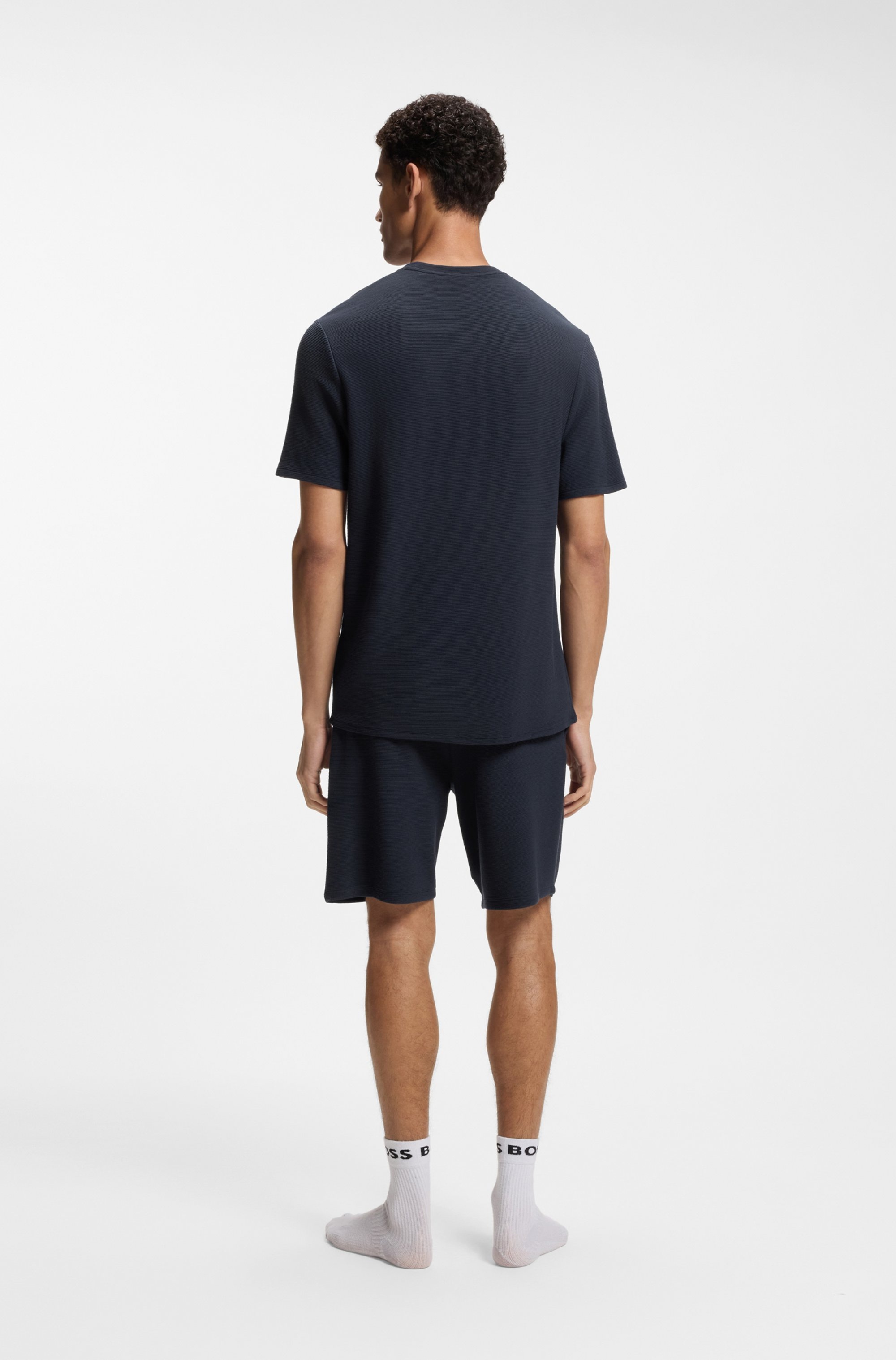 BOSS T-Shirt aus Ripp-Qualität, regular fit, Rundhals