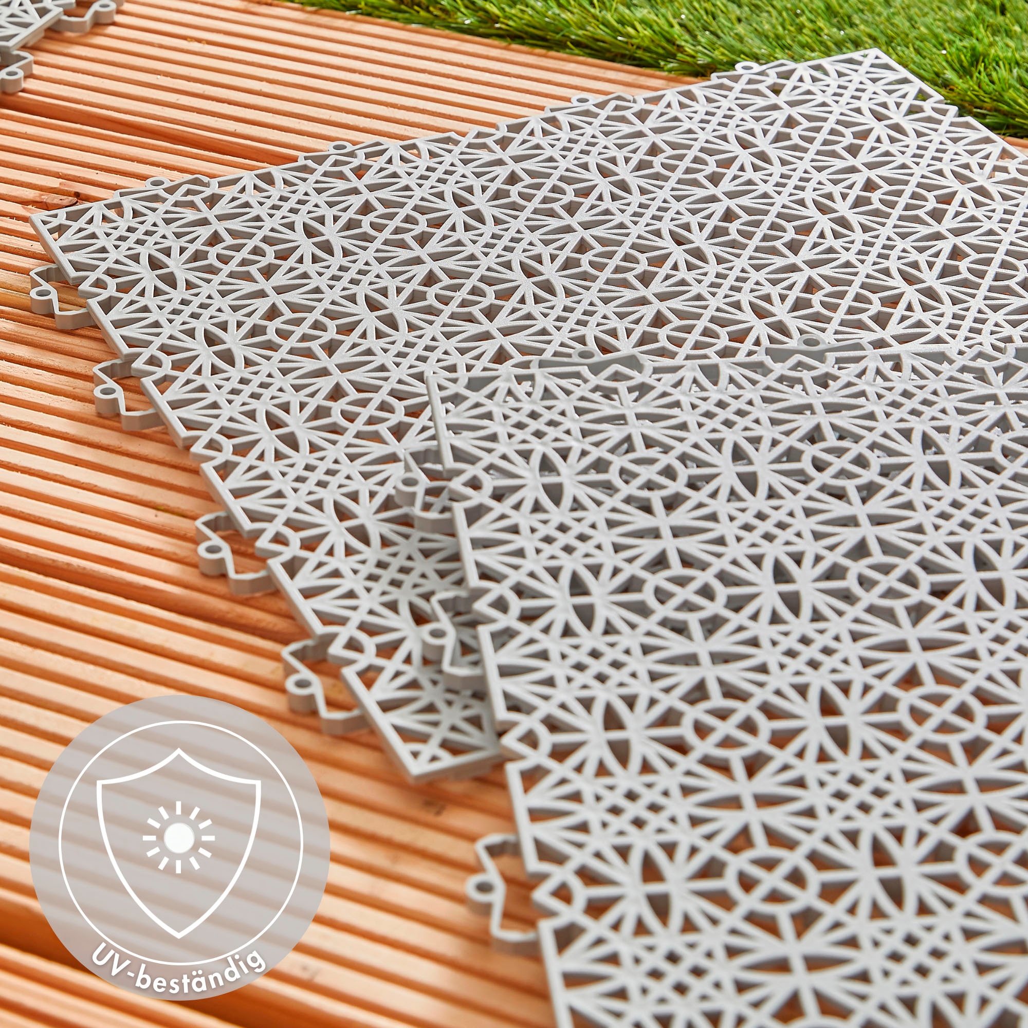 Andiamo Kunststoff-Fliesen »Terrassenfliesen Terra Sol, Made in Swiss«, Outdoor Klickfliesen, 38x38 cm, Set mit 1 qm, 2 qm, 5 qm, UV-beständig