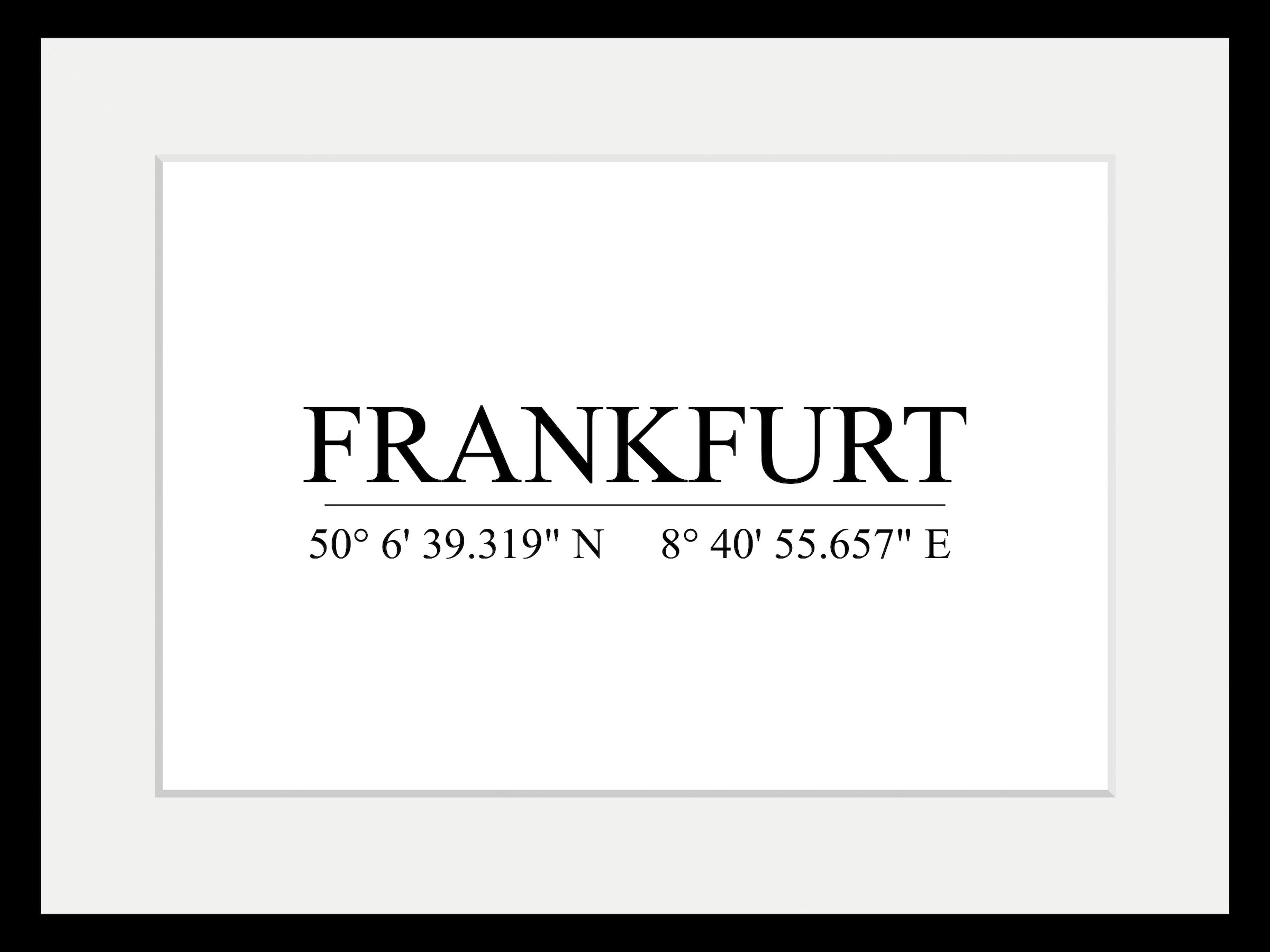 queence Bild »FRANKFURT«, (1 St.), HD Premium Poster-Druck inkl. Holzrahmen