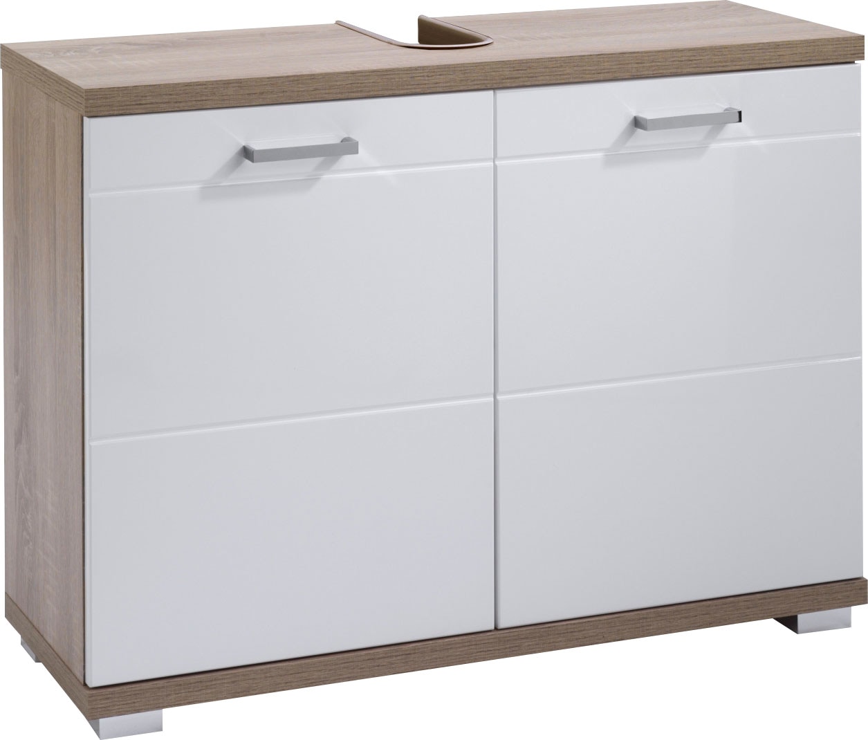 byLIVING Waschbeckenunterschrank Hochglanz-Optik Badezimmerschrank, MDF-Fronten Online-Shop 80 cm, im Breite bestellen »Nebraska«, in