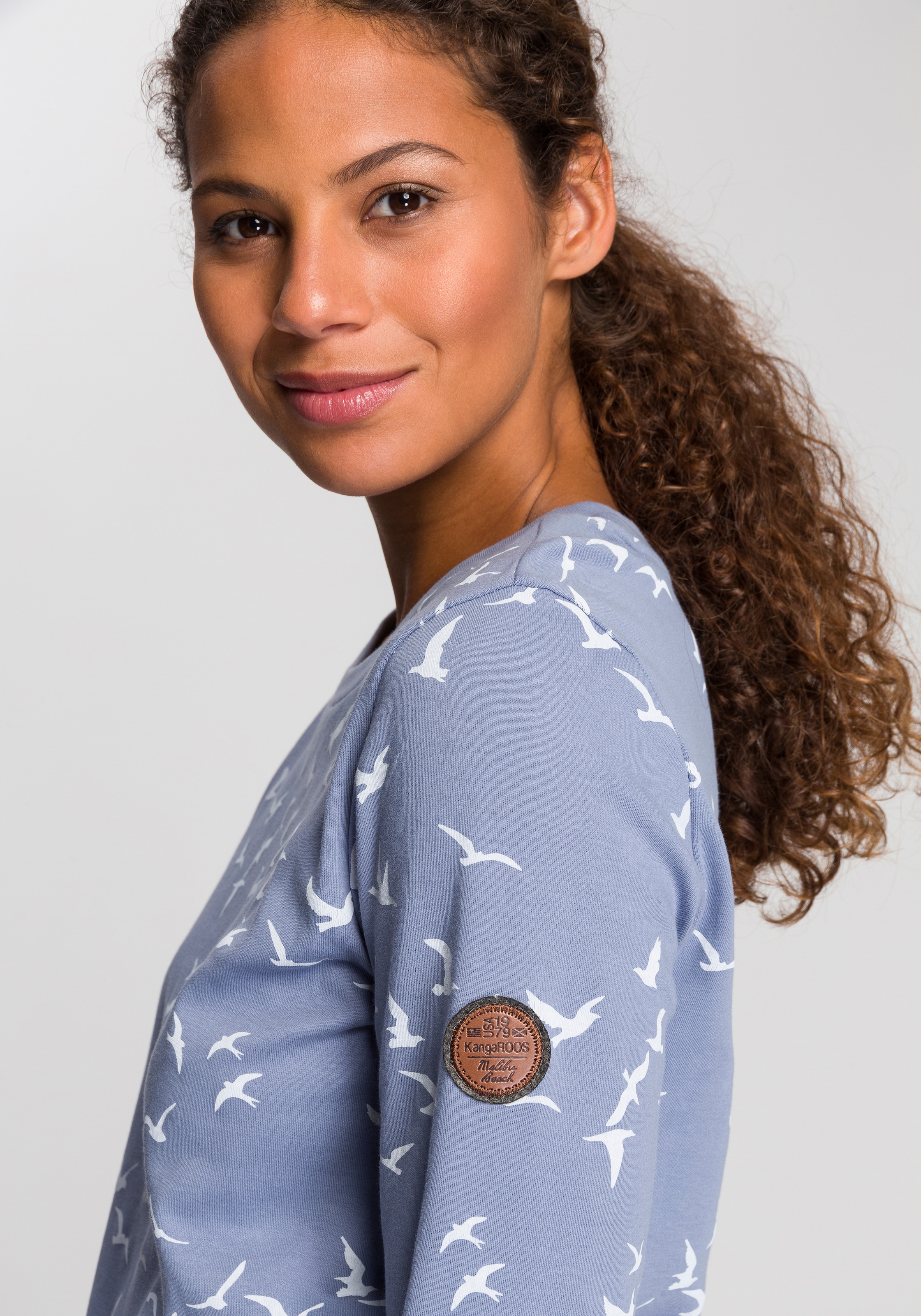 KangaROOS Sweatshirt, mit online Minimal-Allover-Print kaufen modischem