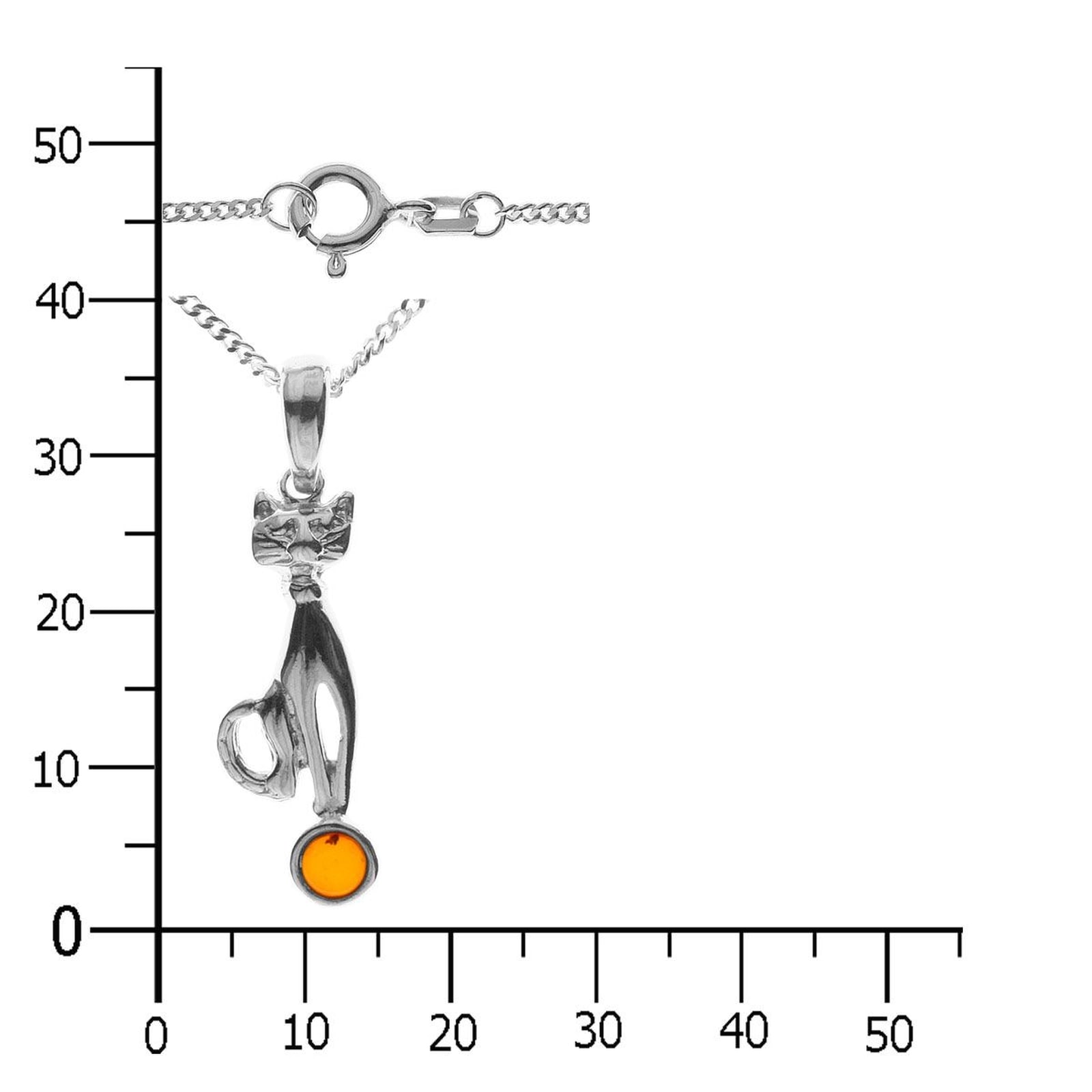 OSTSEE-SCHMUCK Kette mit Anhänger »Ostsee-Schmuck Kette mit Anhänger Katze Kette mit Anhänger Katze«, (2 tlg.)