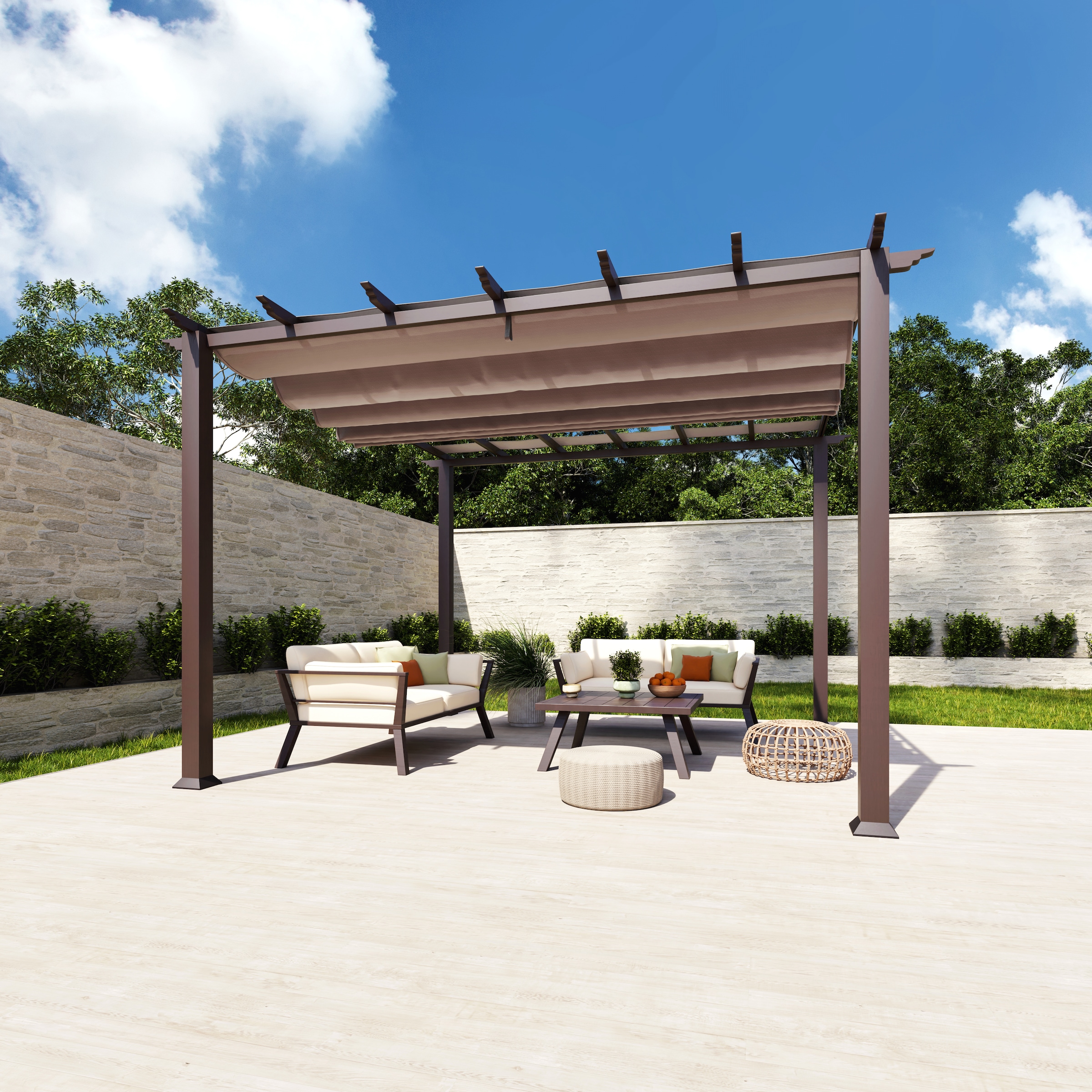 Paragon Pavillon »FLORIDA«, Aluminiumpavillon mit verstellbarem Sonnensegel
