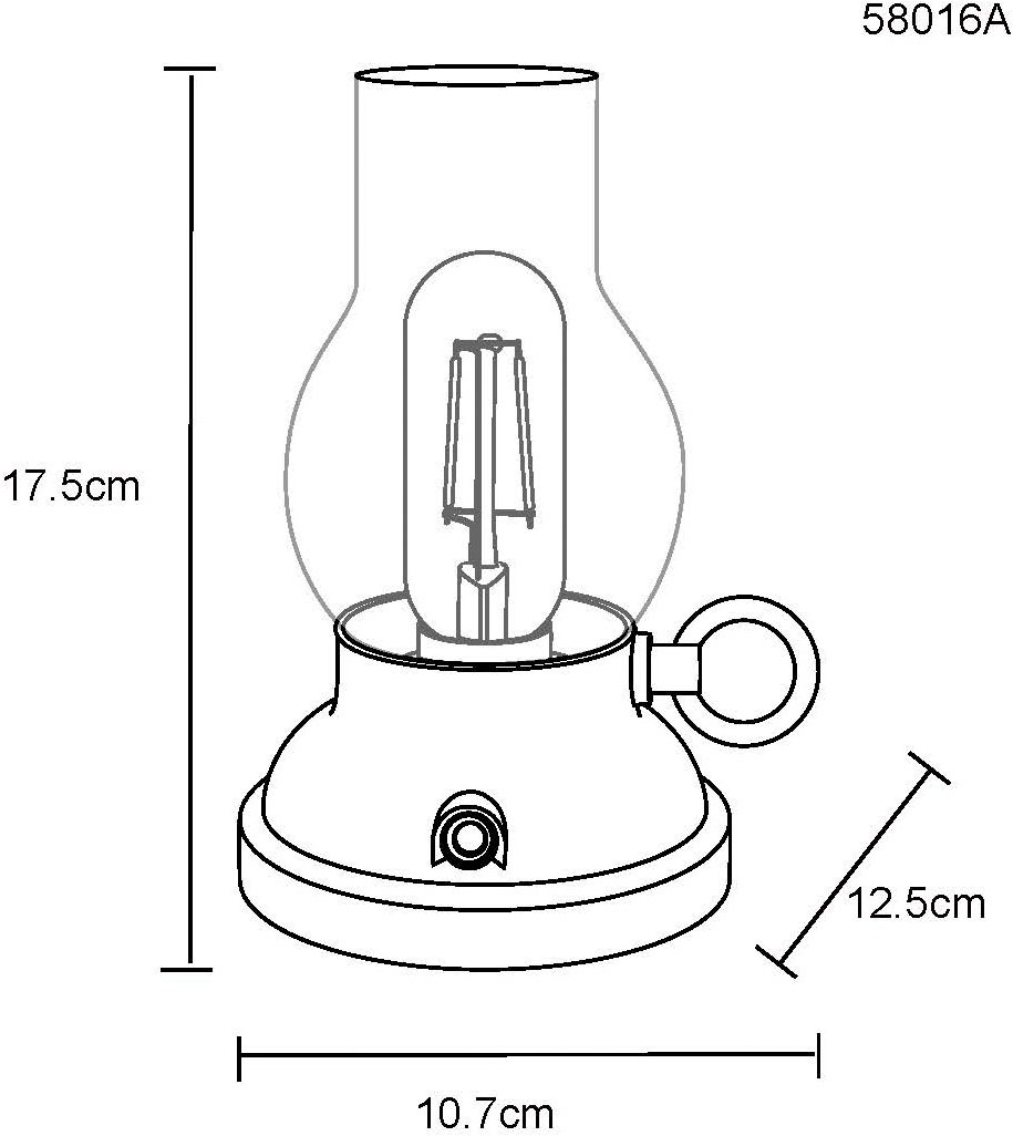 GLOBO LIGHTING LED Tischleuchte »PETRO«, 1 flammig, Leuchtmittel LED-Modul | LED fest integriert, USB-Ladekabel Leuchtdauer ca. 6 Stunden 2700 Kelvin
