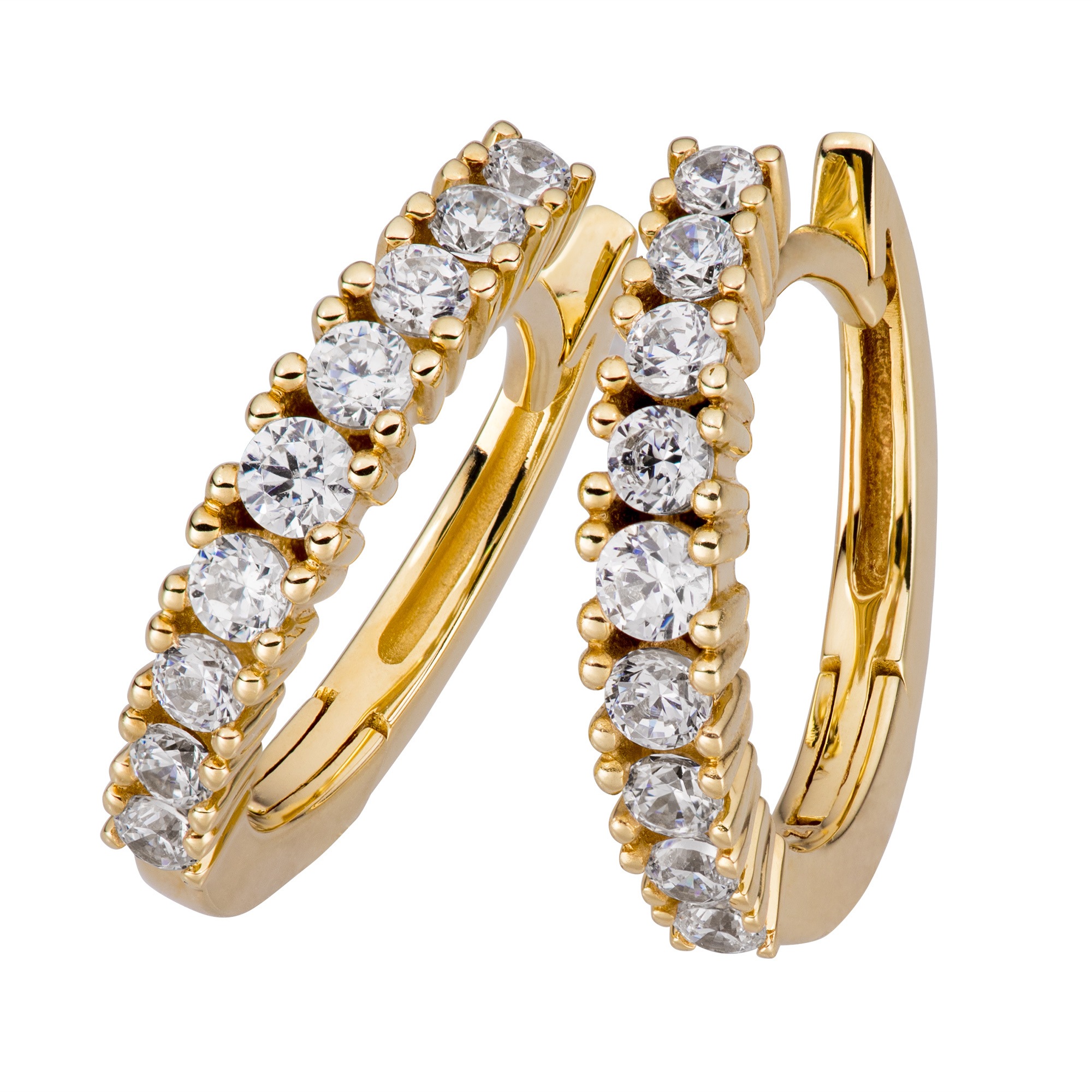 Orolino Paar Creolen »Gold 333 mit 18 weißen Zirkonia-Steinen«