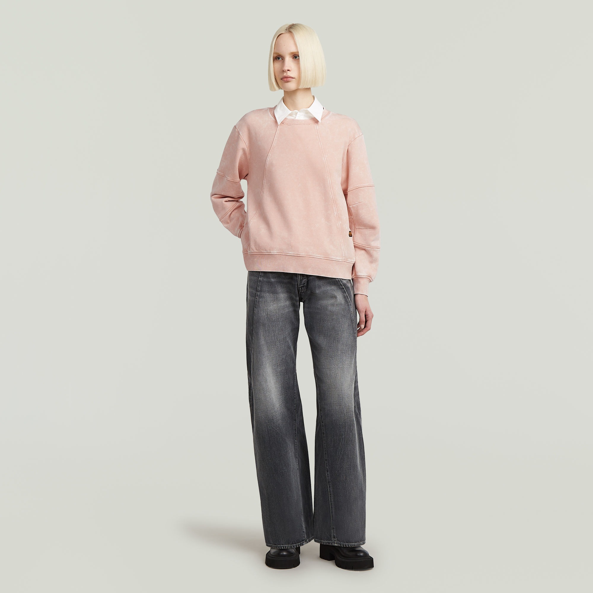 G-STAR Sweatshirt »Washed 3D Sleeve A line«, in Rundhalsform
