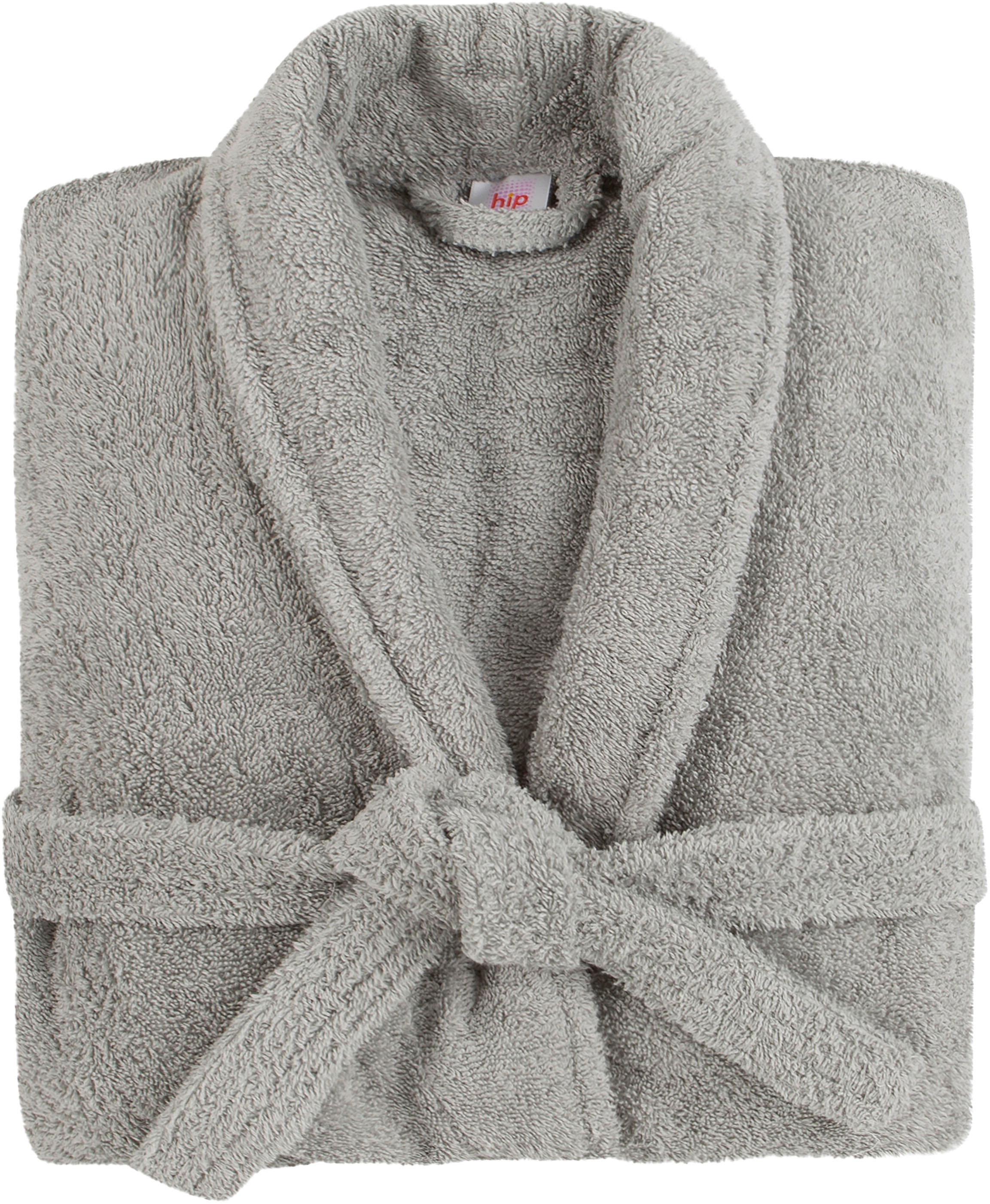 hip Bademantel »Hip Bathrobe uni«, (Packung, 1 St., 1x Bademantel), Schalkragen, Gürtel, Taschen, Damen & Herren, Velours, Glanz