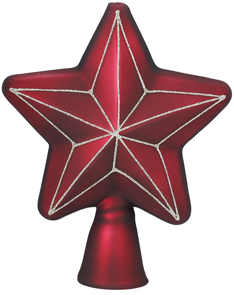 MAGIC by Inge Christbaumspitze »Vintage Rose, Weihnachtsdeko rot,  Christbaumschmuck«, (1 tlg.), hochwertiger Echtglas-Weihnachtsschmuck, Höhe  ca. 17 cm bestellen
