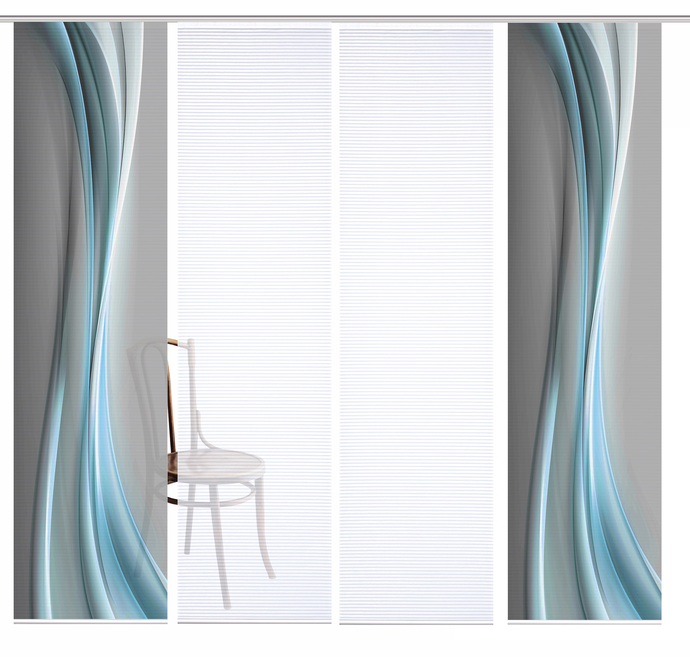 HOME in green Schiebegardine »ELANIA« Paneelwagen 4 Stk. tlg. SET DIGITALDRUCK,BAMBUSOPTIK RECYCELT