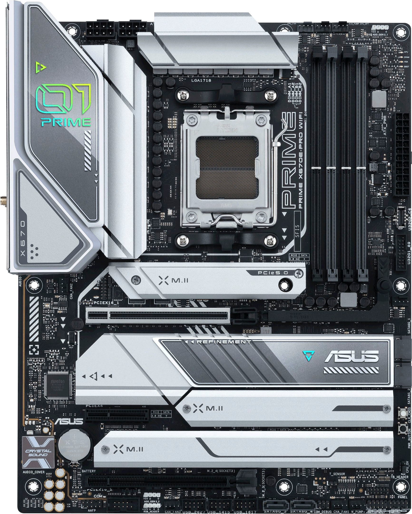 Asus Mainboard »PRIME X670E-PRO WIFI«, Ryzen 7000, ATX, PCIe 5.0, DDR5-Speicher, 4x M.2, USB 3.2 Gen