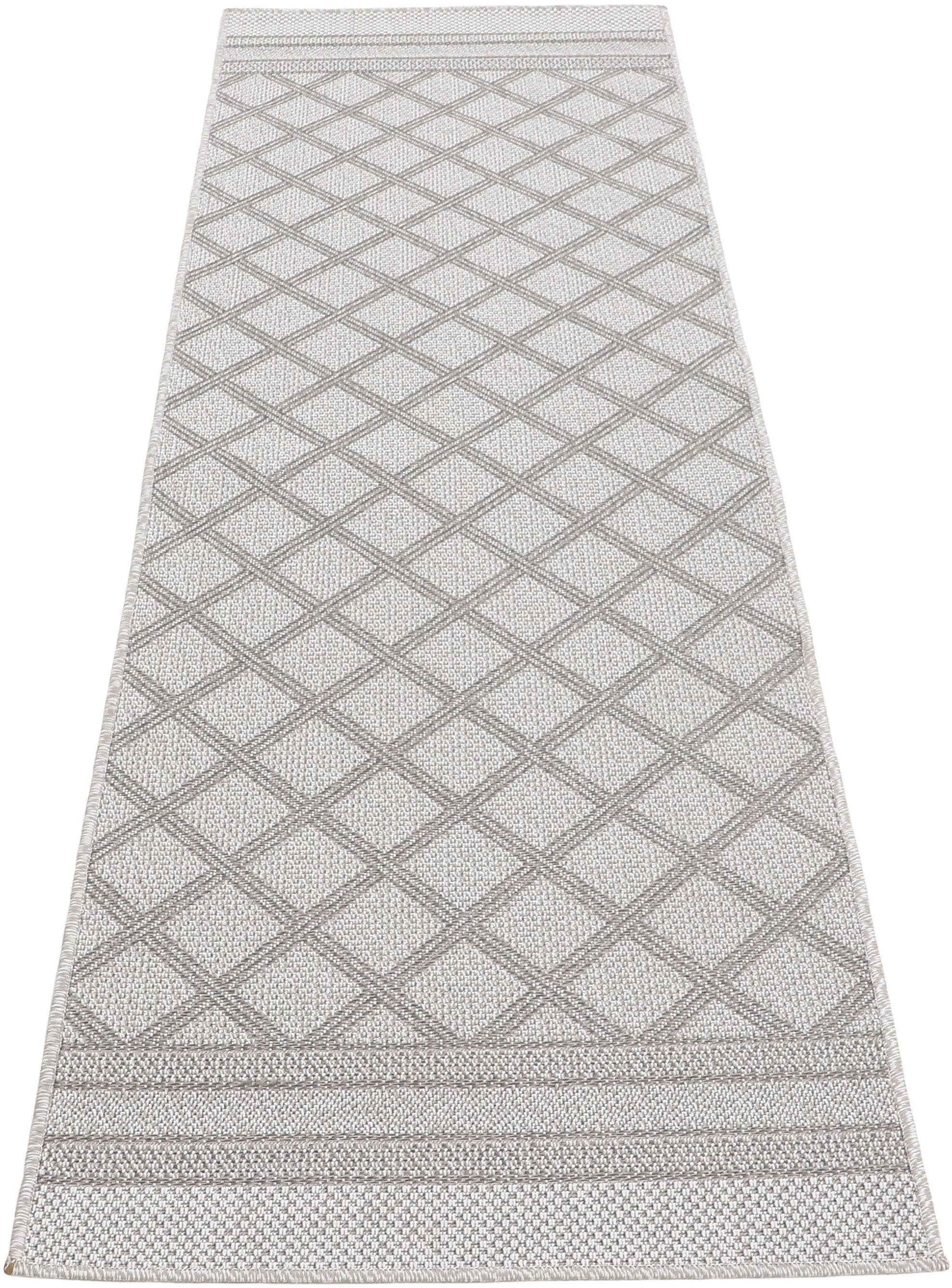 carpetfine Läufer »Boho 104«, rechteckig, 4 mm Höhe, robustes Flachgewebe, Sisal Optik, UV-beständig, Außenbereich