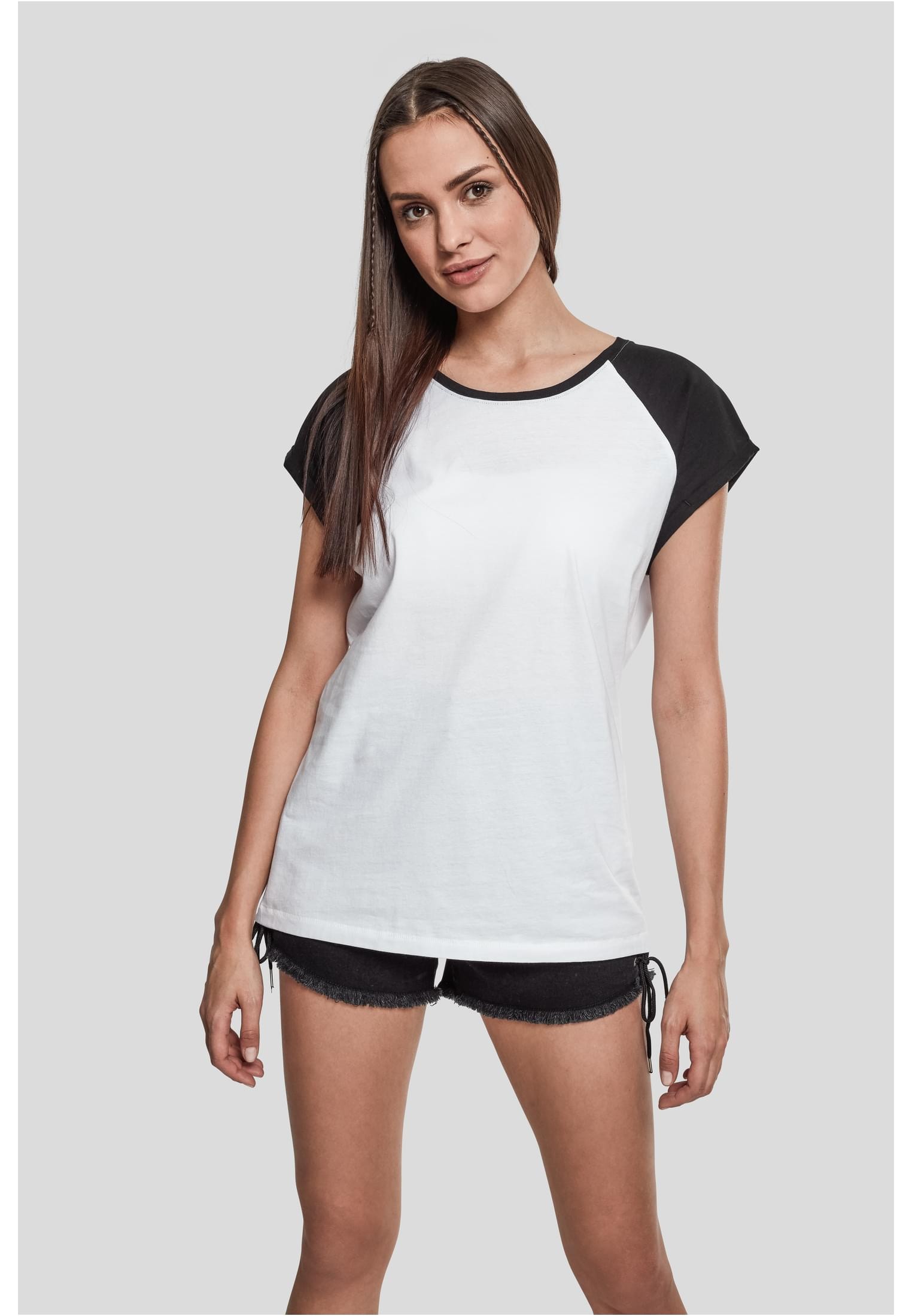 URBAN CLASSICS Kurzarmshirt »Damen Ladies Contrast Raglan Tee«, (1 tlg.)  online kaufen