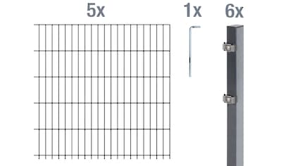 Alberts Doppelstabmattenzaun, (Set), 140 cm hoch, 5 Matten für 10 m, 6 Pfosten kaufen