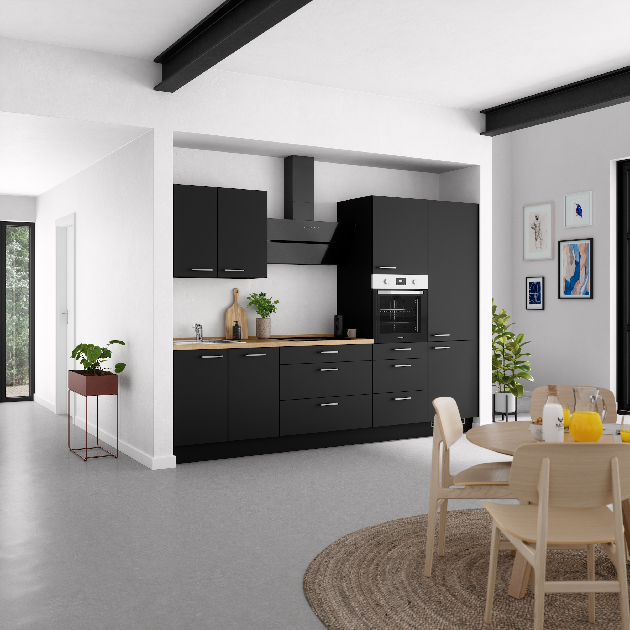 nobilia® Küchenzeile »"Touch II"«, vormontiert, Ausrichtung wählbar, Breite 300 cm, wahlw. mit E-Geräten
