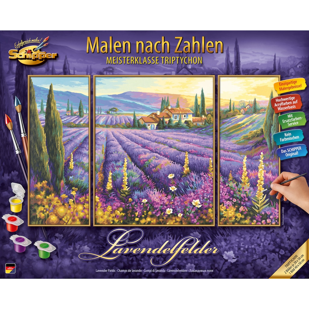 Schipper Malen nach Zahlen »Meisterklasse Triptychon - Lavendelfelder«
