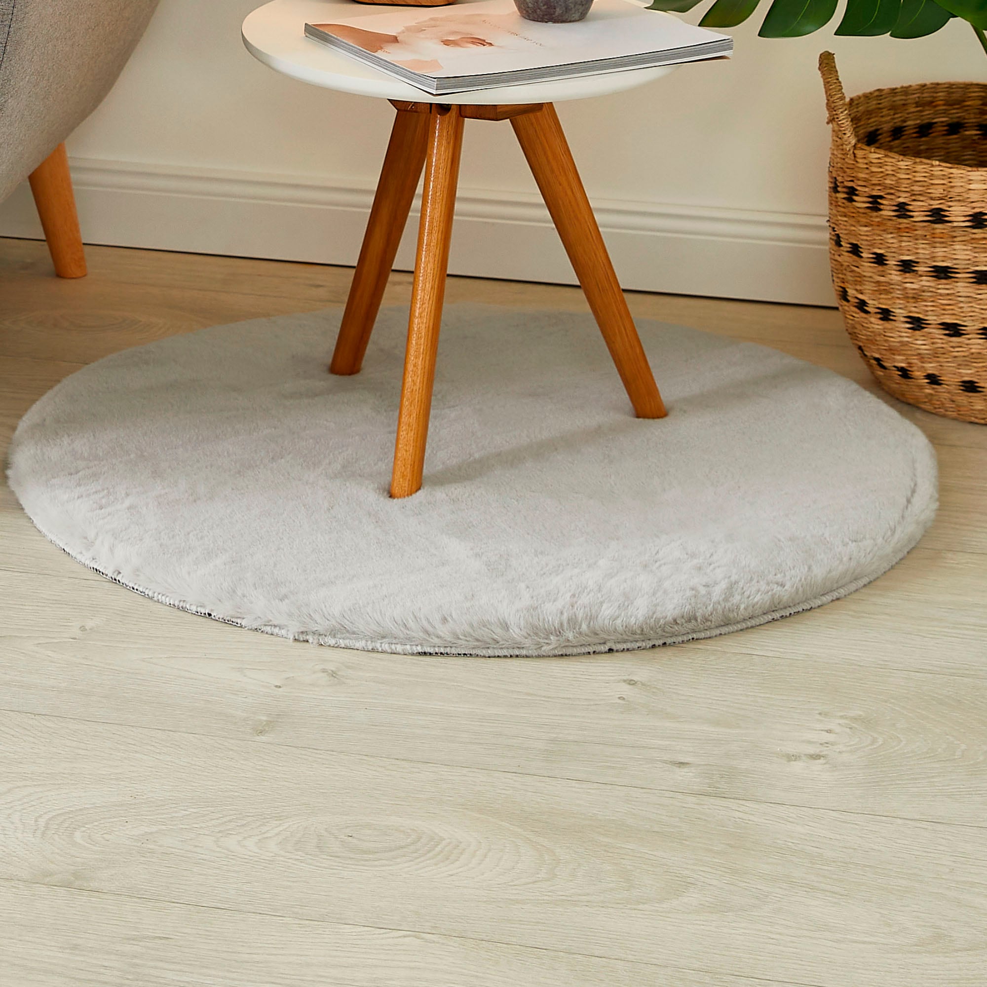 LUXOR living Fellteppich »Novara«, rund, 35 mm Höhe, Kunstfell, Kaninchenfell-Haptik, besonders weicher Hochflor