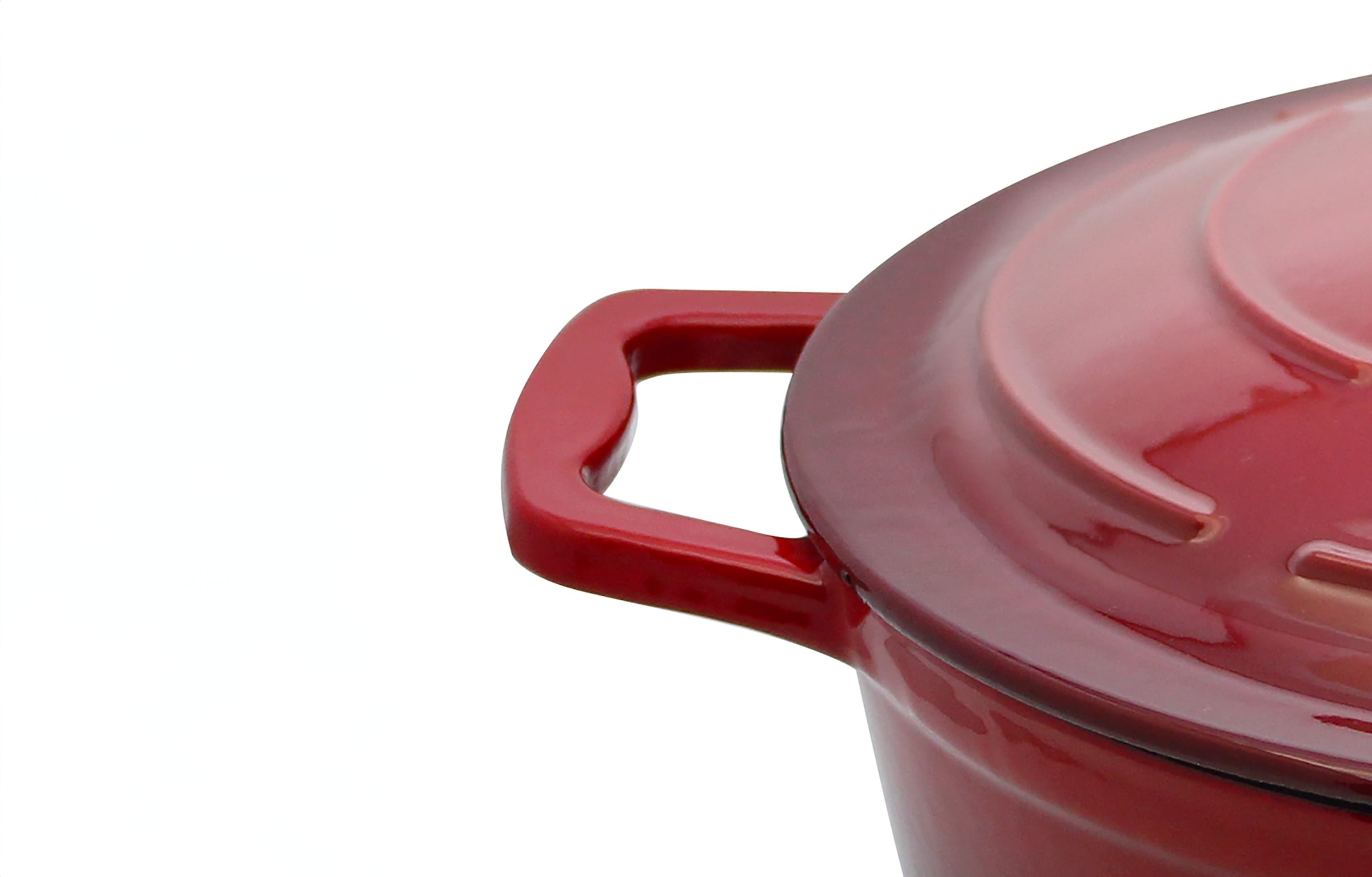 Elo Servierpfanne »Kirschrot Gusseisen Pfanne 28 cm« Gusseisen Bräter inkl. Deckel, 2 Stk. tlg. Deckel mit Rillen für zarte Gerichte