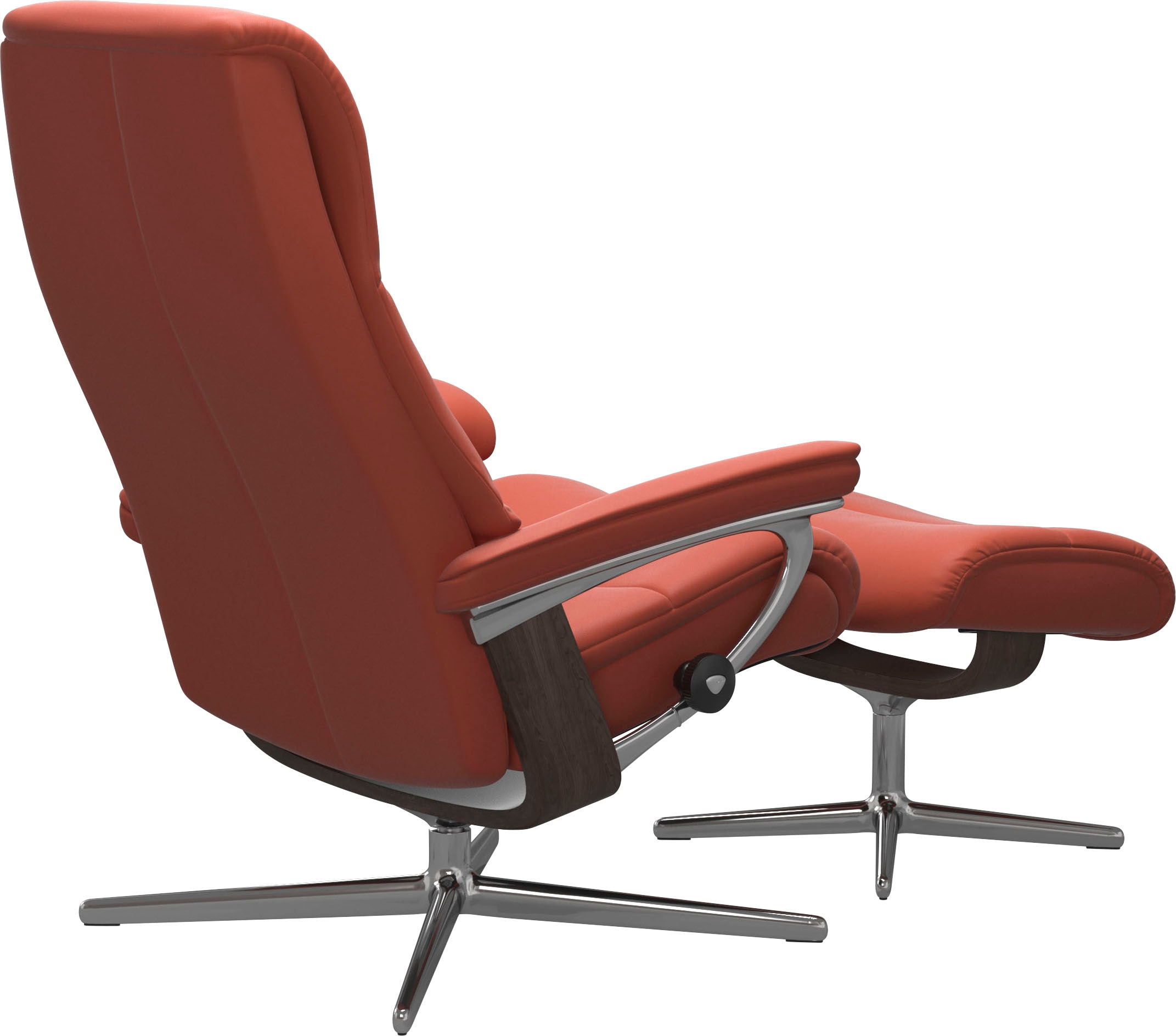 Stressless® Relaxsessel »View«, (Set, Relaxsessel mit Hocker), mit Hocker, mit Cross Base, Größe S, M & L, Holzakzent Wenge