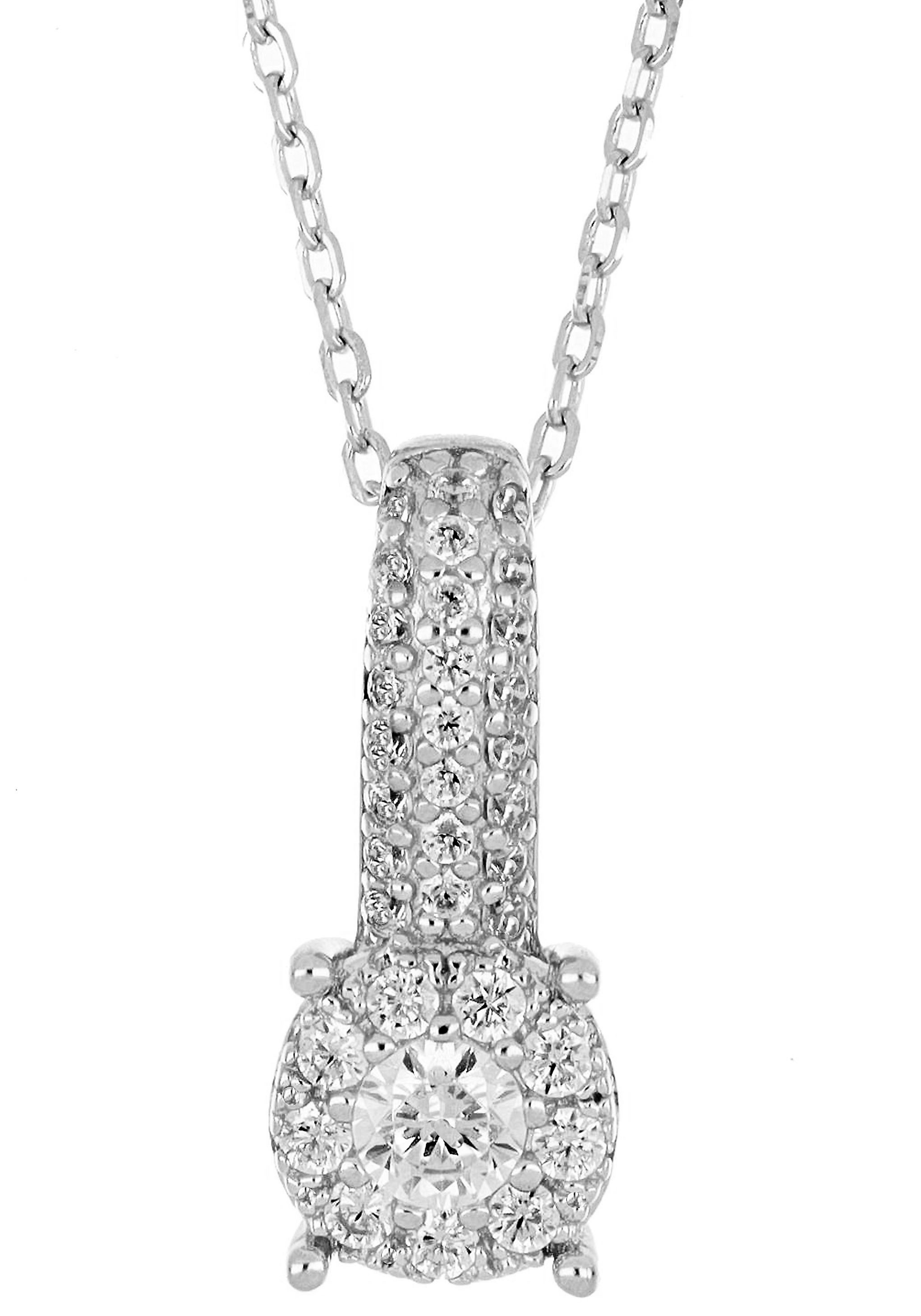 Firetti Kette mit Anhänger »Schmuck Geschenk Silber 925 Halsschmuck Halskette Ankerkette Stab«, mit Zirkonia (synth.)
