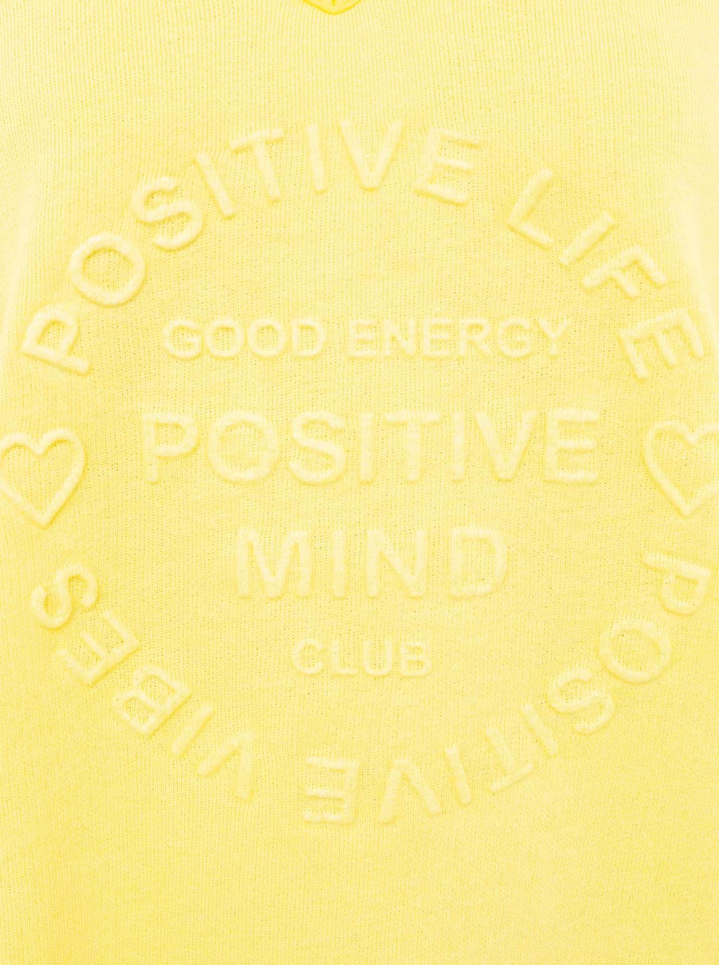 Zwillingsherz Sweatshirt »"Positive Mind"«, Mit V-Ausschnitt im Used Look und Stempeldruck
